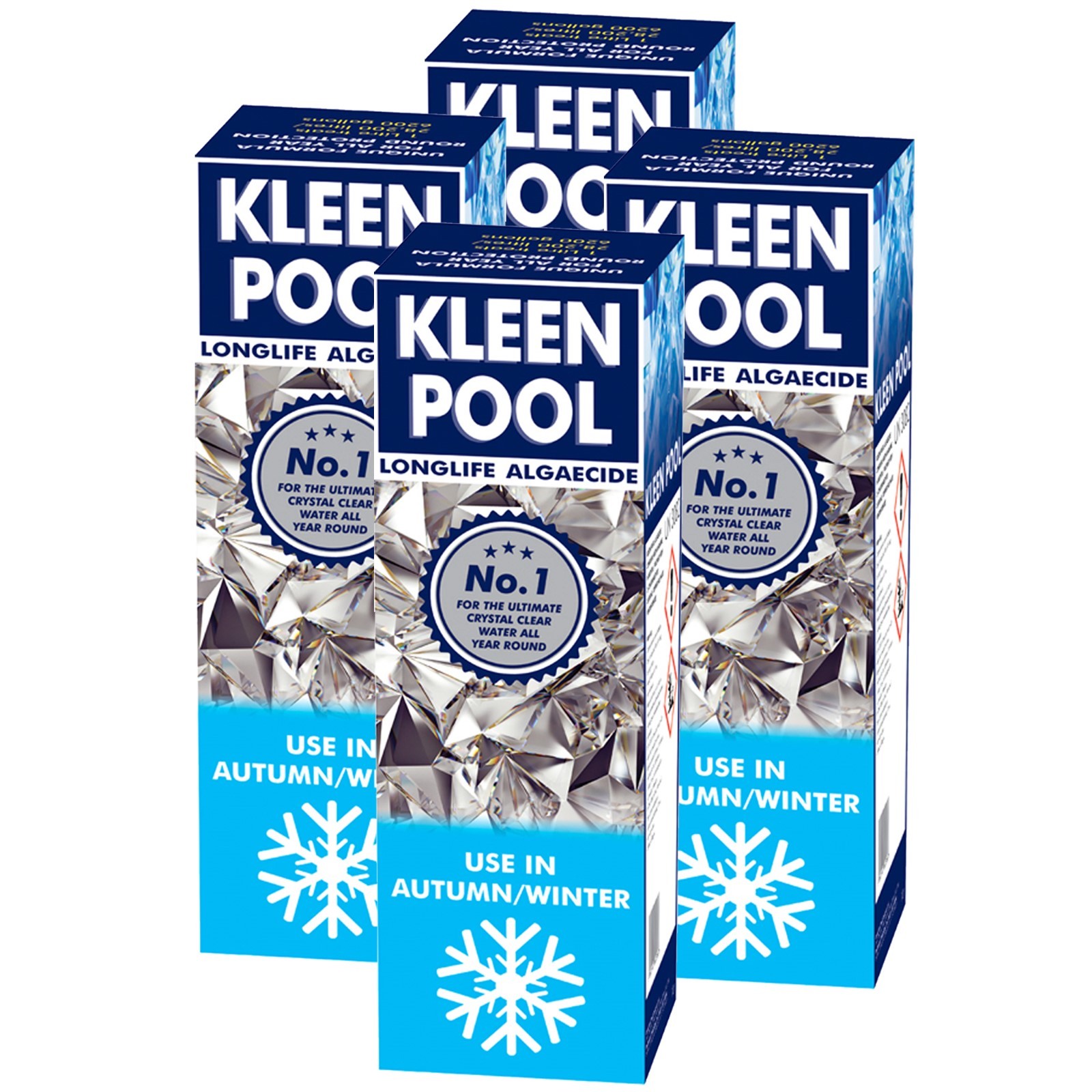 4 x Kleen Pool Algaecide All Year Round Swimming Pools 6 Month Treatment