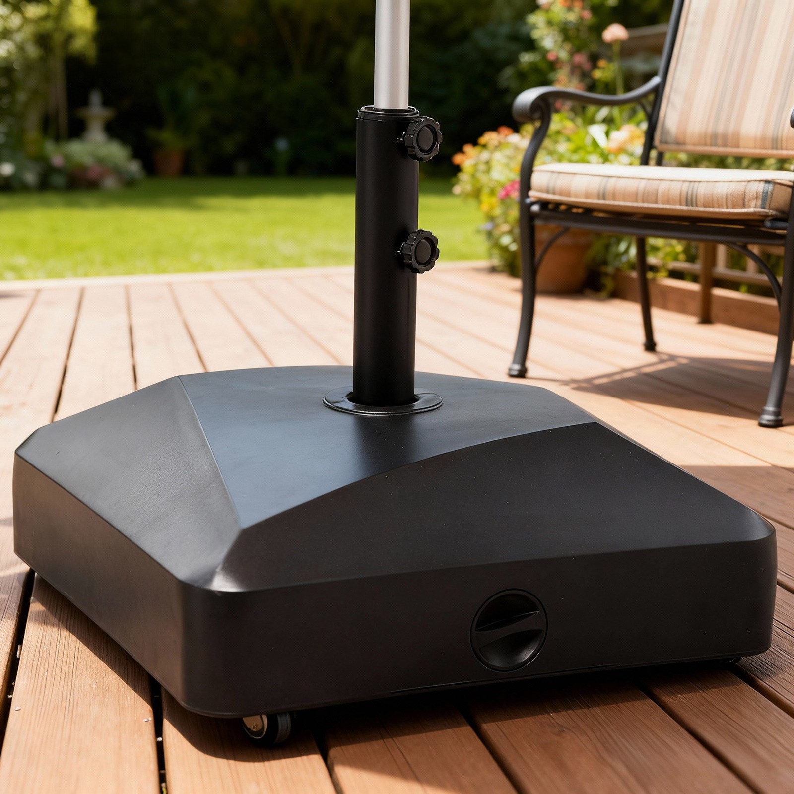 Garden Parasol Base Outdoor Market Umbrella Stand 43kg Water or 60kg Sand Filled