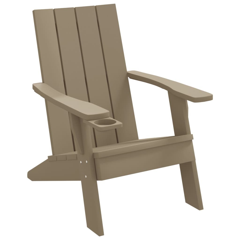 Garden Adirondack Chair Lounge Armchair Light Brown Polypropylene vidaXL