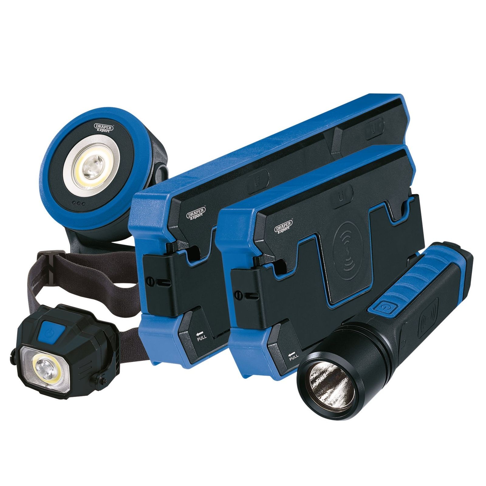 Draper Wireless Rechargeable Lights Kit With Single And Dual Charge Pads - 08311