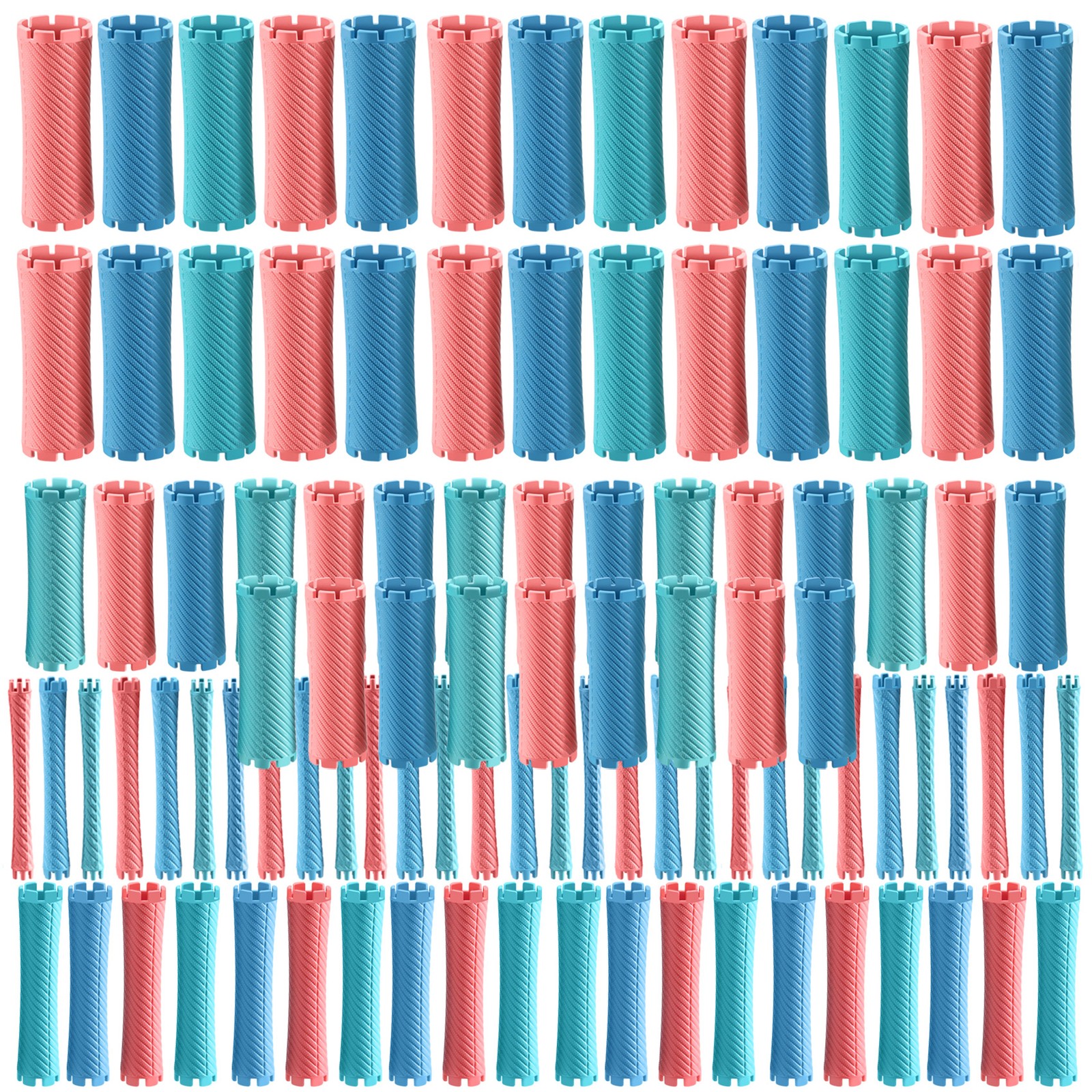 3X(100Pcs/Set 10 Sizes Hair Perm Rods Kit Cold Permanent Bar Plastic6737