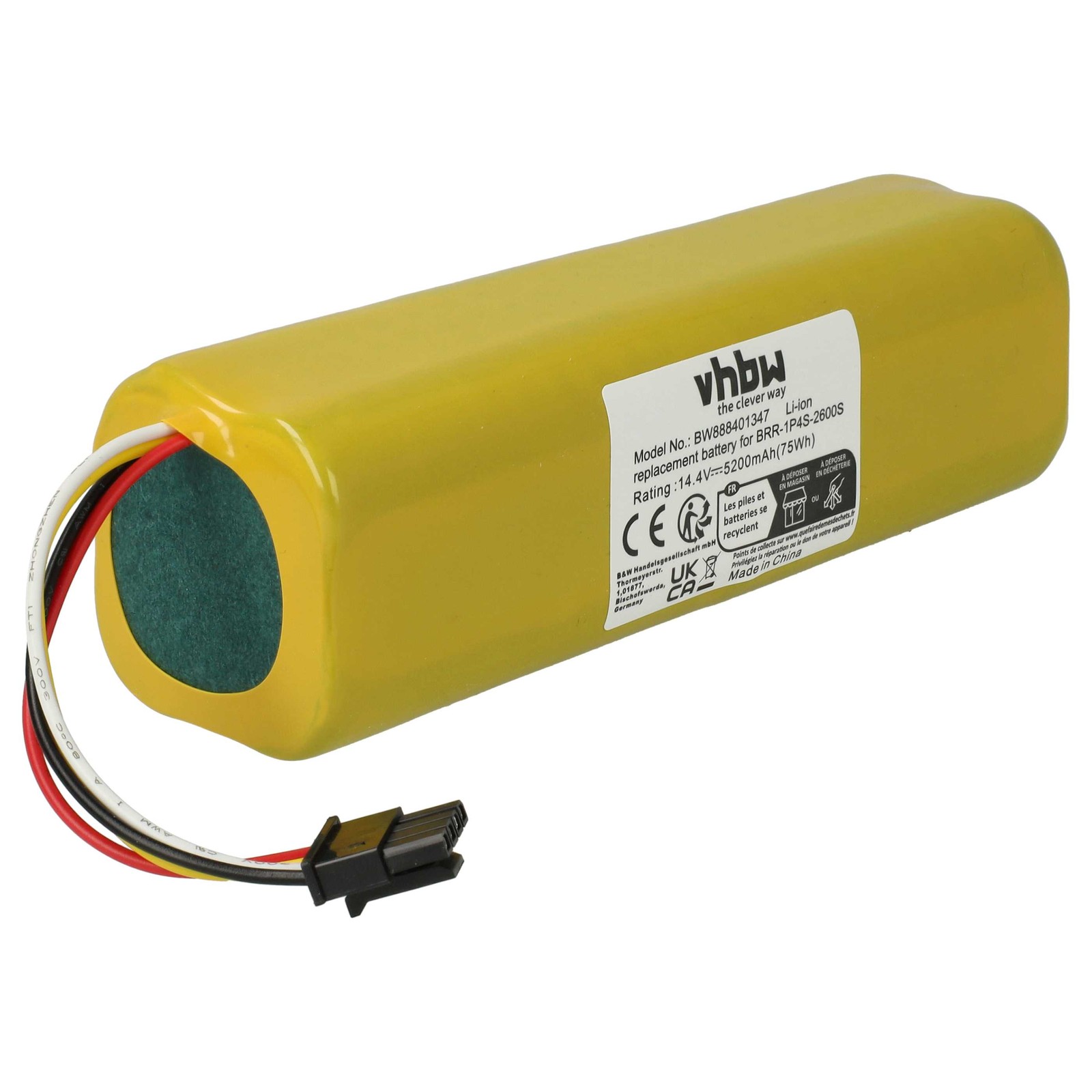 Battery for Roborock BRR-2P4S-5200D 5200mAh 14.4V
