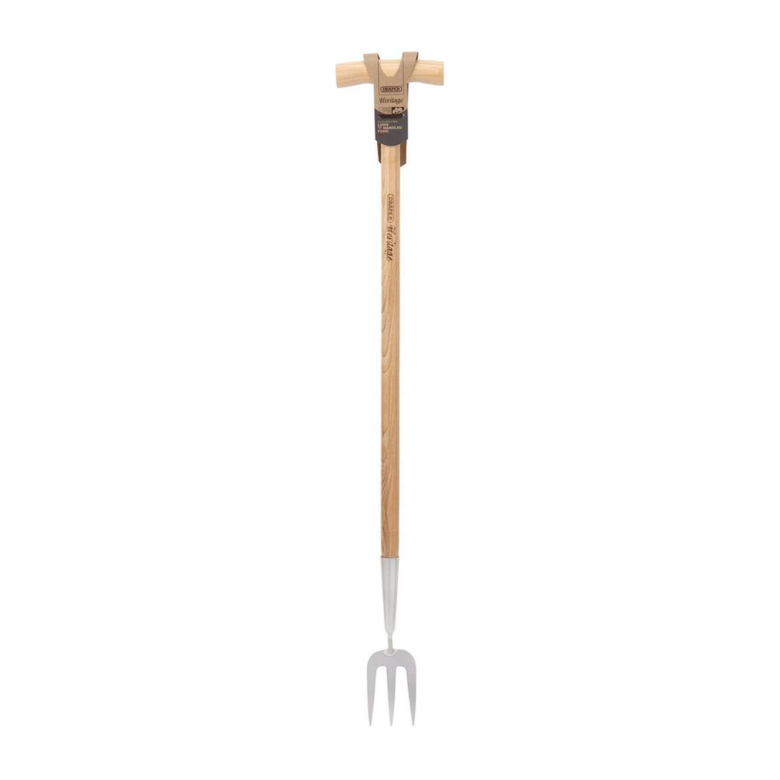 Draper Heritage Stainless Steel Fork With Ash Long Handle - 99031