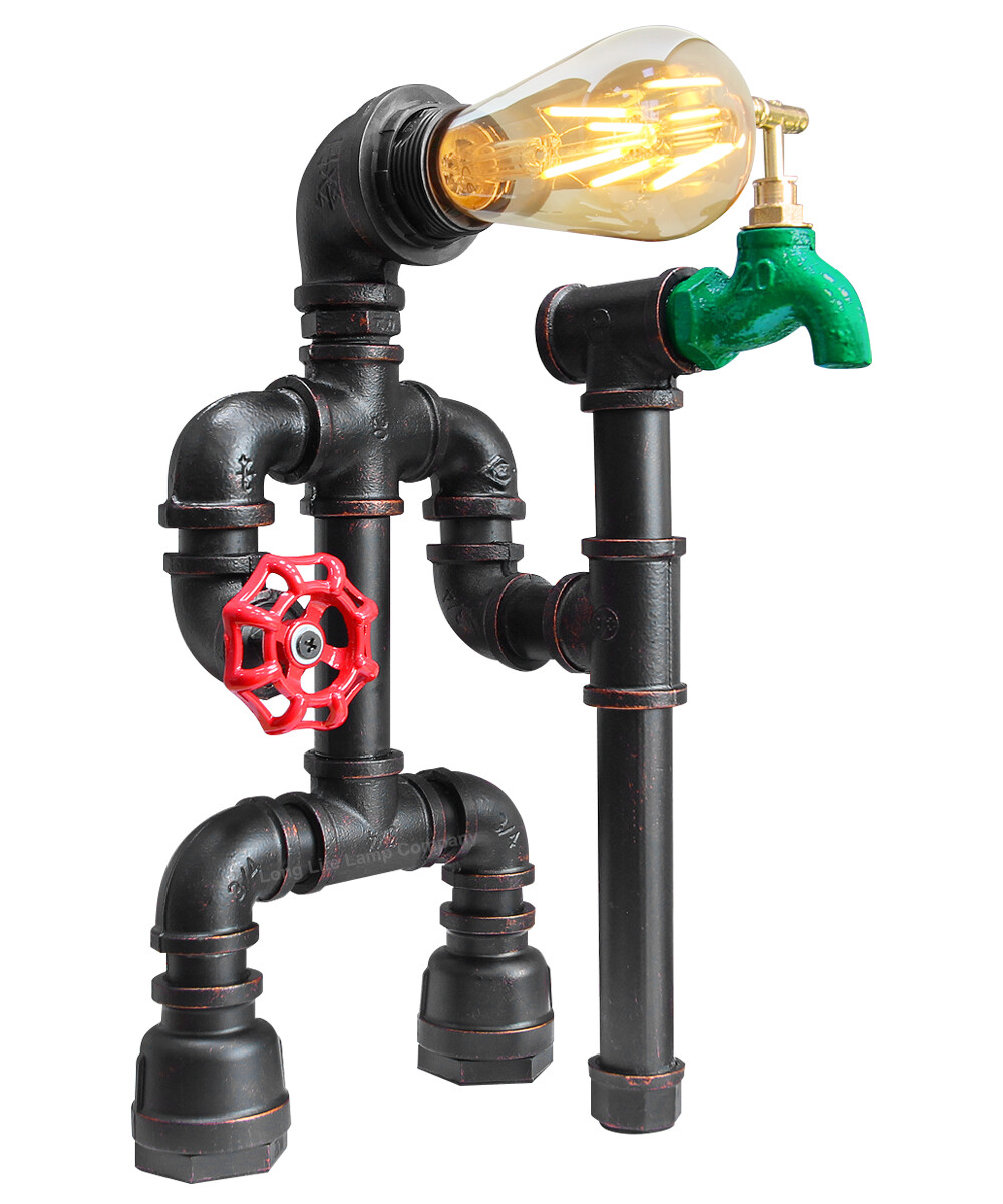 Vintage LED Warrior Style Industrial Water Pipe Robotic Table Desk Lamp M0189