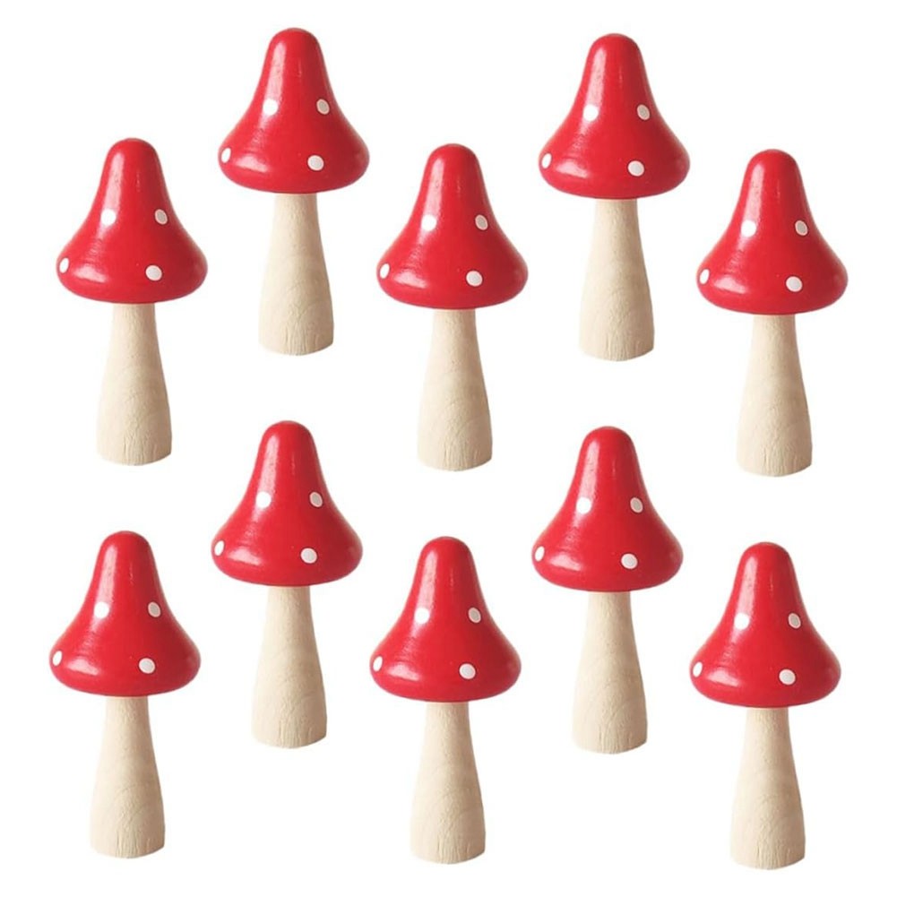 3X(10Pcs Microscopic Mushroom Ornament Ceramic Planter Bonsai Decor8070