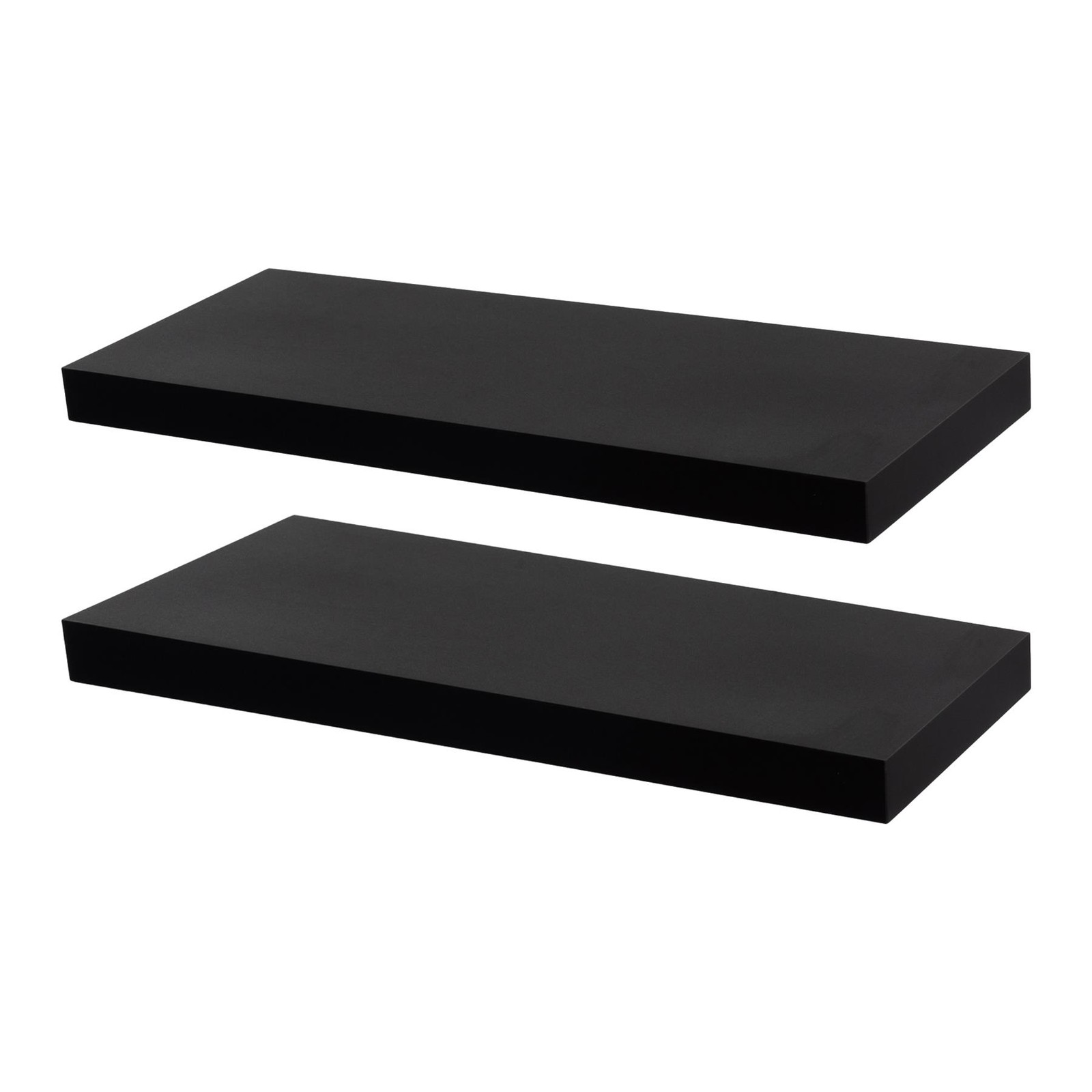 2x Modern Floating Shelves Wall Mounted Living Room Bedroom Storage 60cm Black