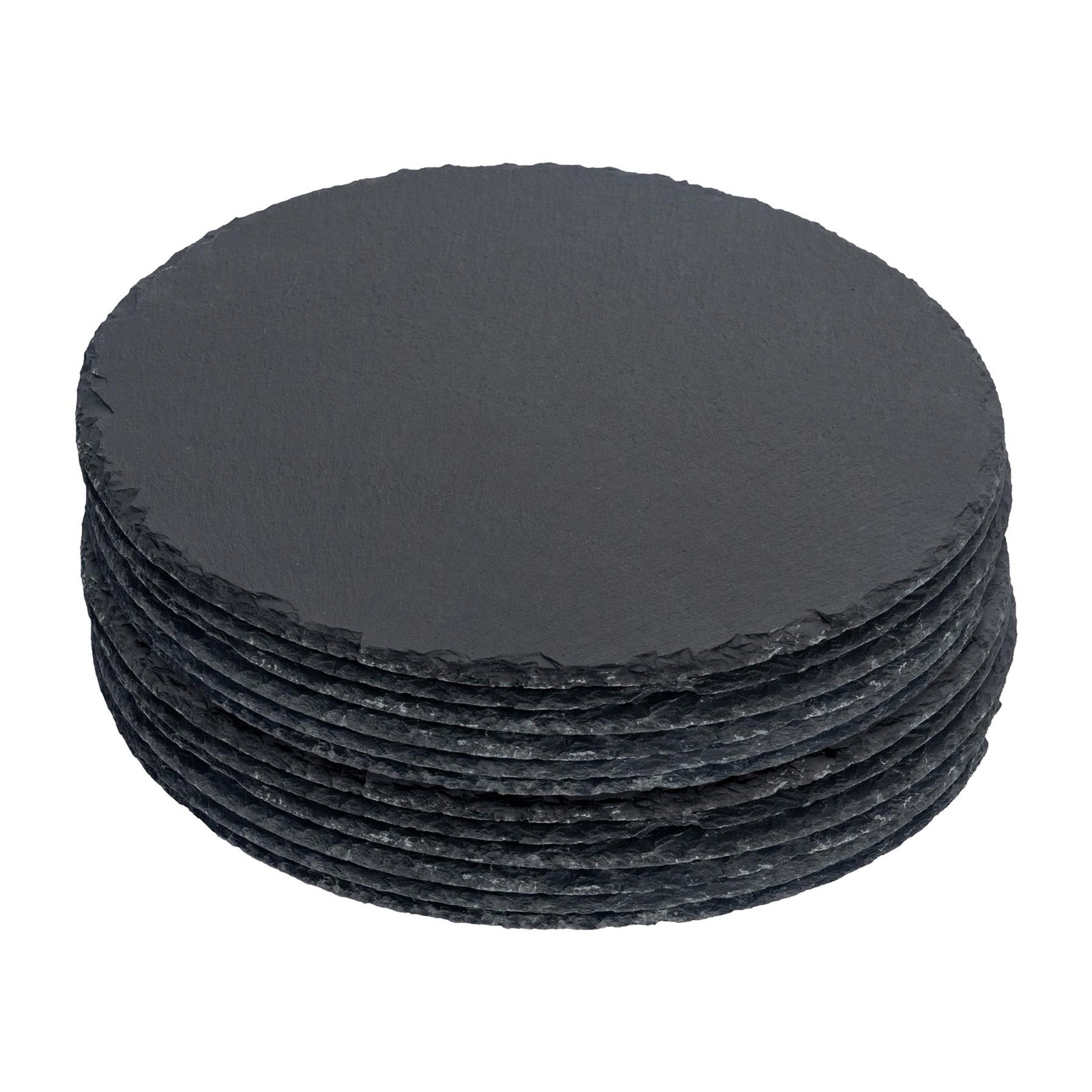 12x Round Slate Placemats 30cm Natural Rustic Dining Table Place Mats Set