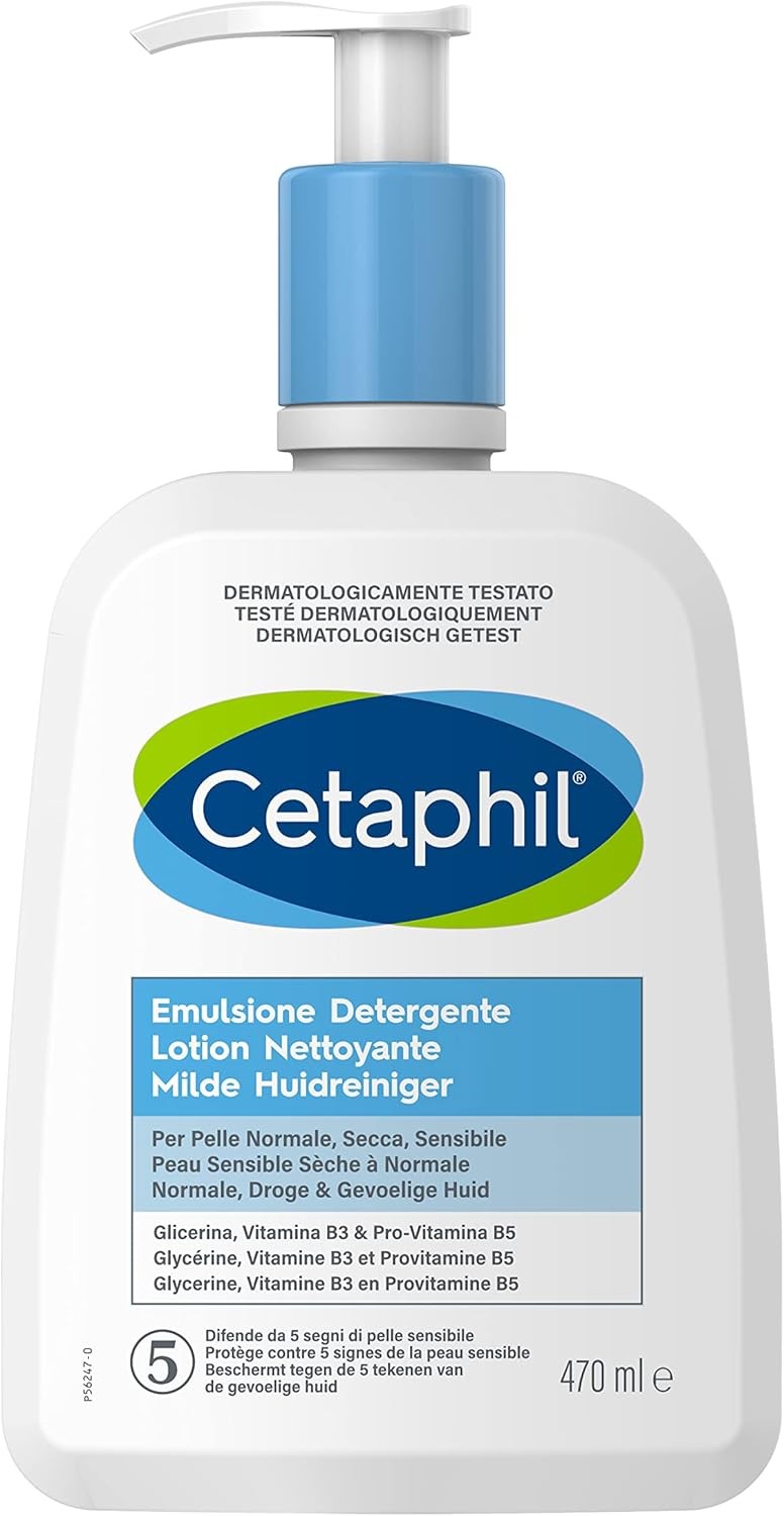 Cetaphil, Fluid Cleansing Emulsion, Moisturising Face and Body Cream for Sensit