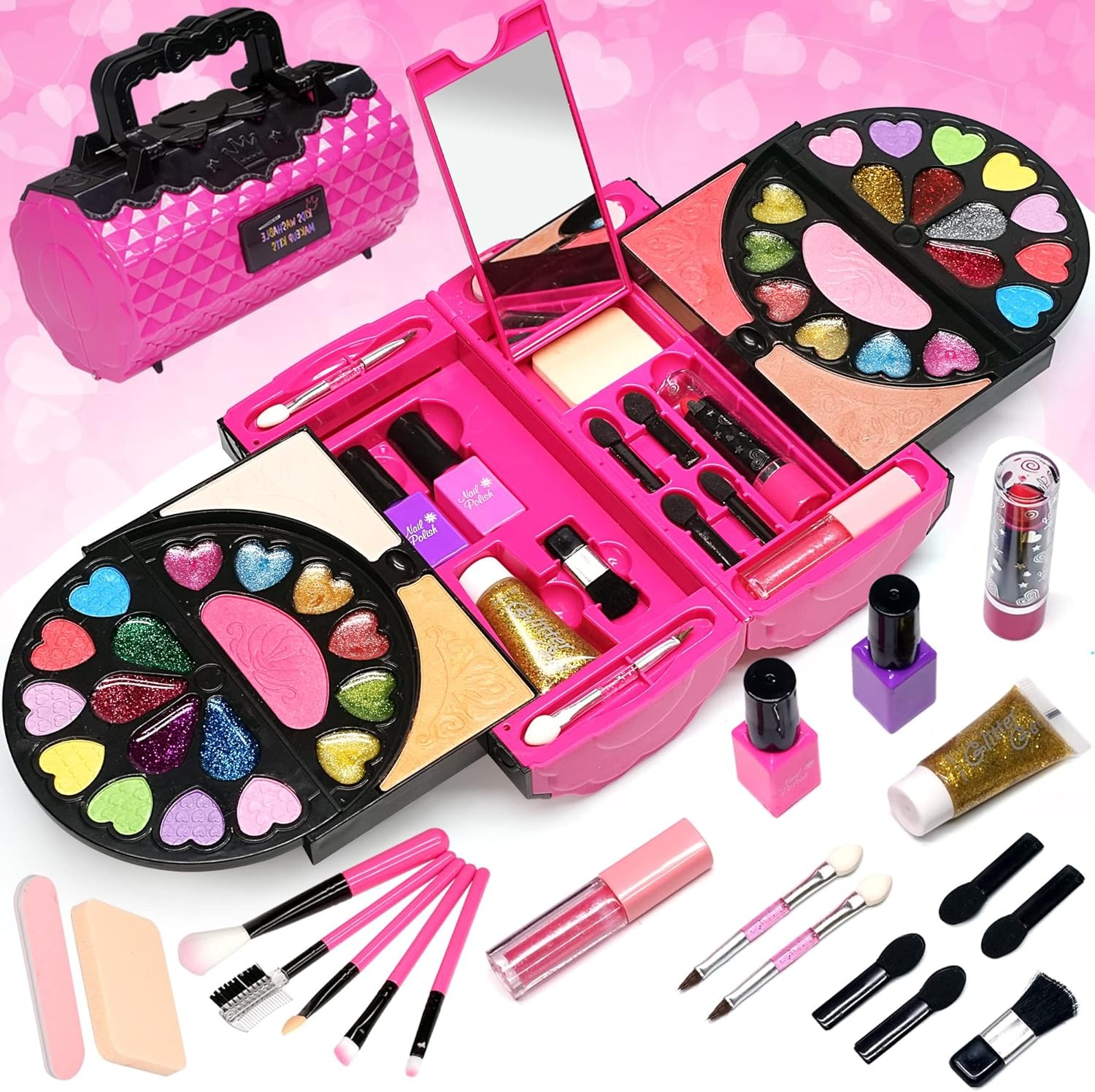 kids makeup sets for girls - 59 PCS make up set for girls Washable Make Up Star