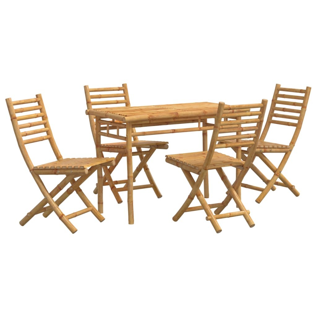 Garden Dining Set 5 Piece Outdoor Table and Chair Bamboo vidaXL