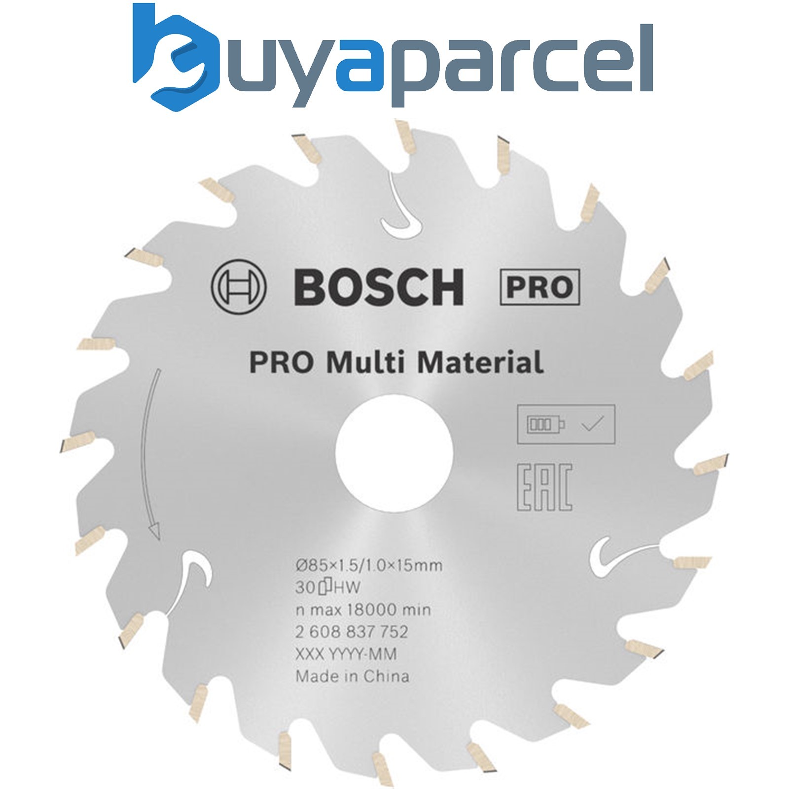 Bosch PRO Multi Material cordless Circular Saw Blade 85 x 1.5 x 15 mm 2608837752