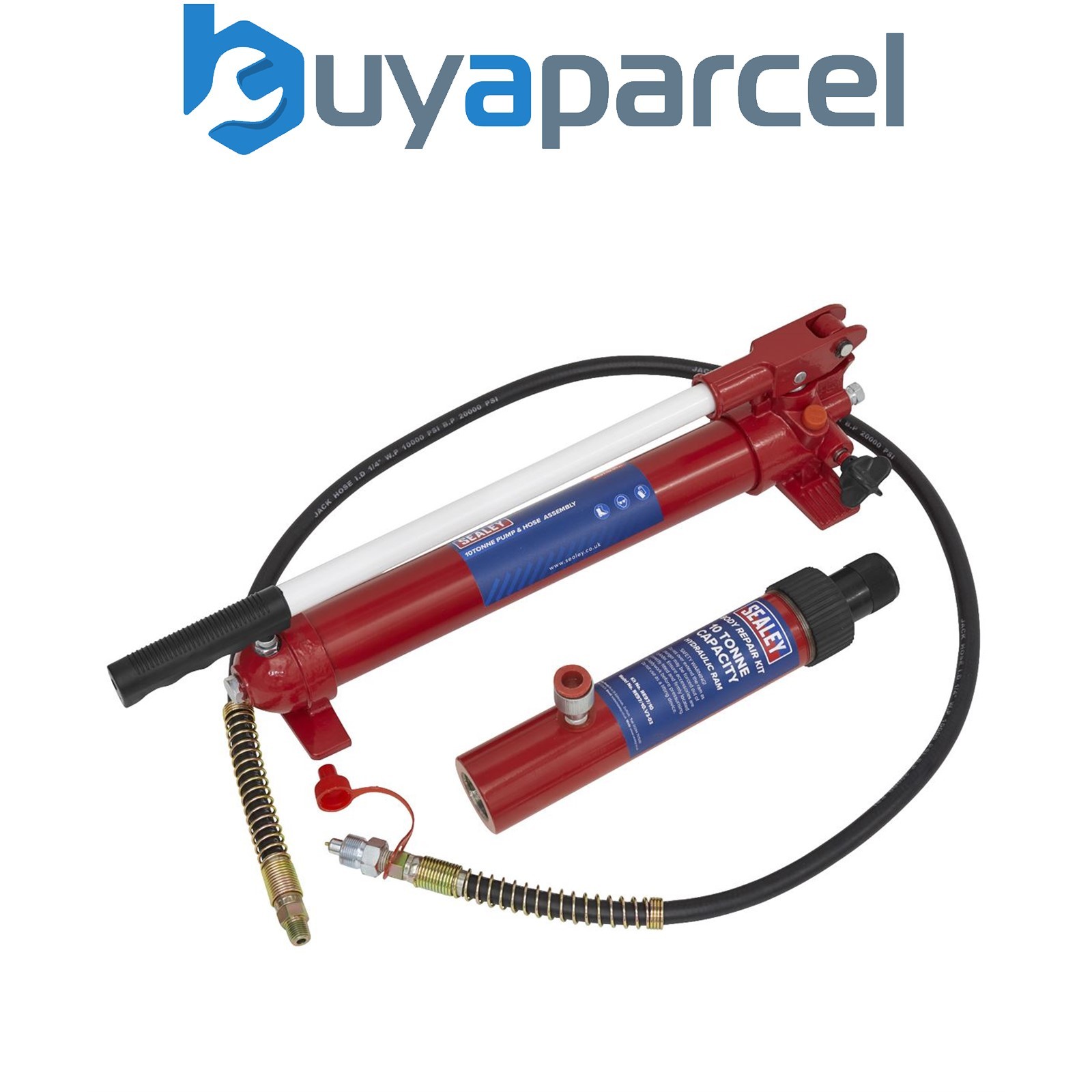 Sealey RE97.10-COMBO Snap Push Ram with Pump & Hose Assembly 10 Tonne