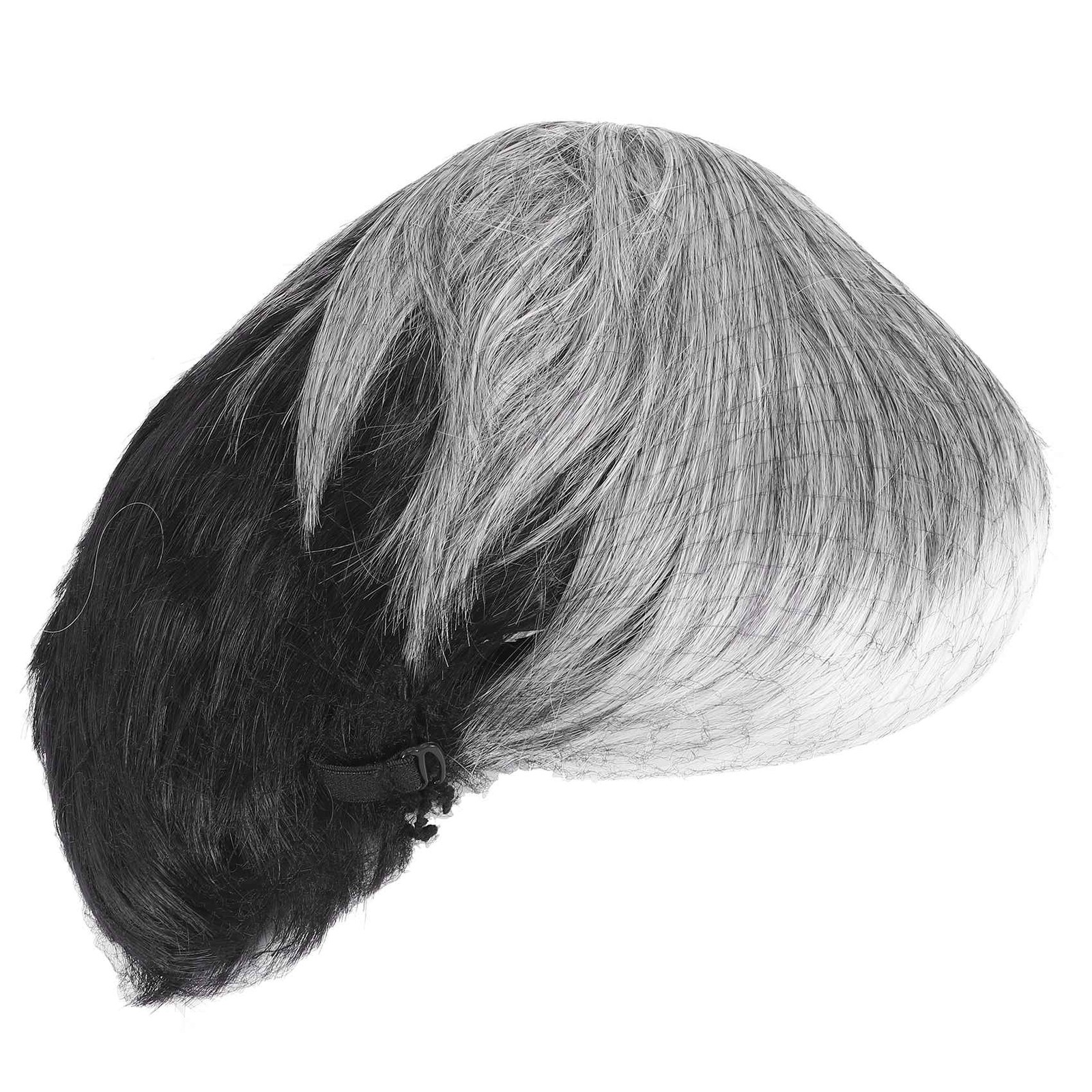 3X(Men Short Straight Wig Ombre Grey Black Synthetic Wig for Male Hair4231