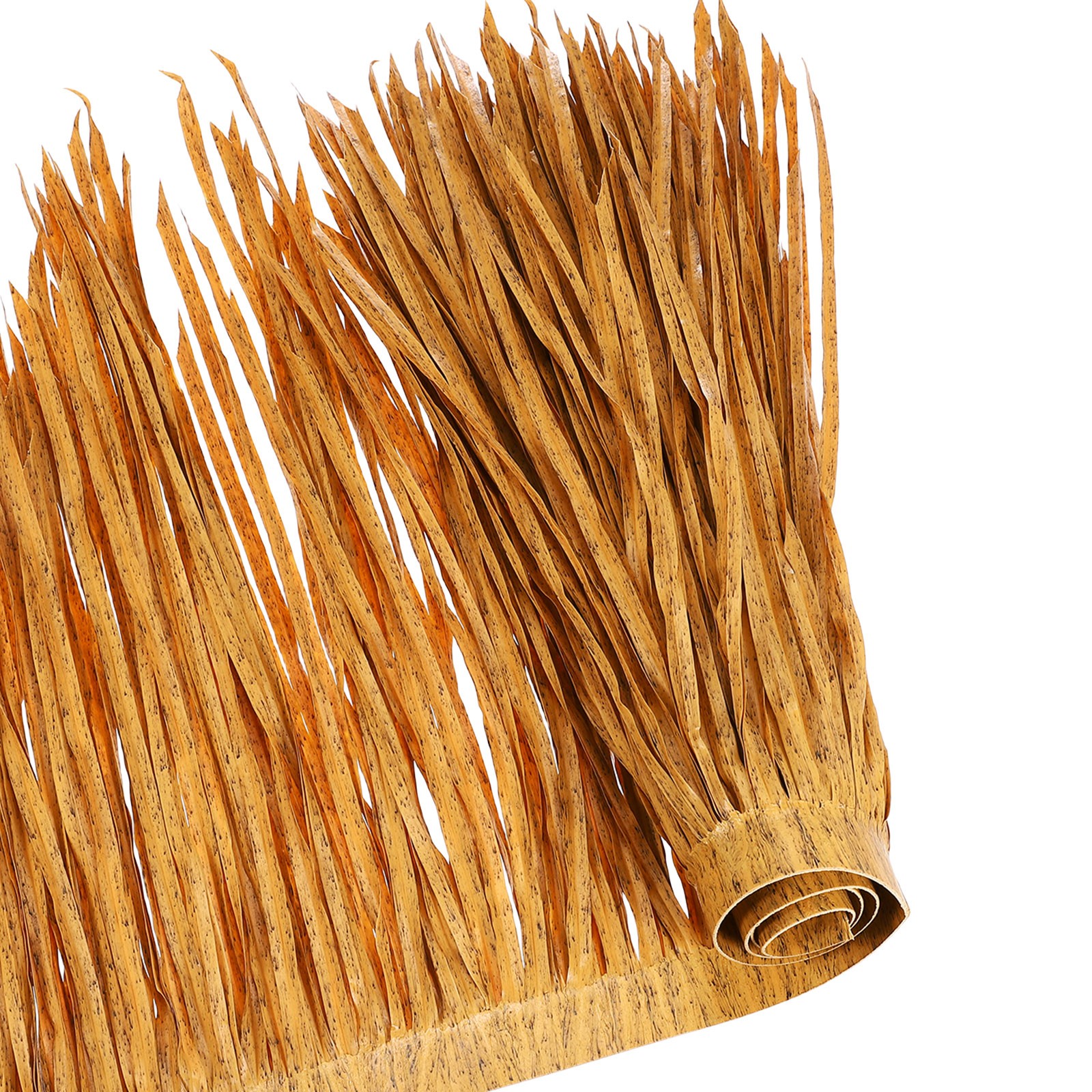 40" x 20" Artificial Palm Straw Rolls for Garden, Spotted Yellow