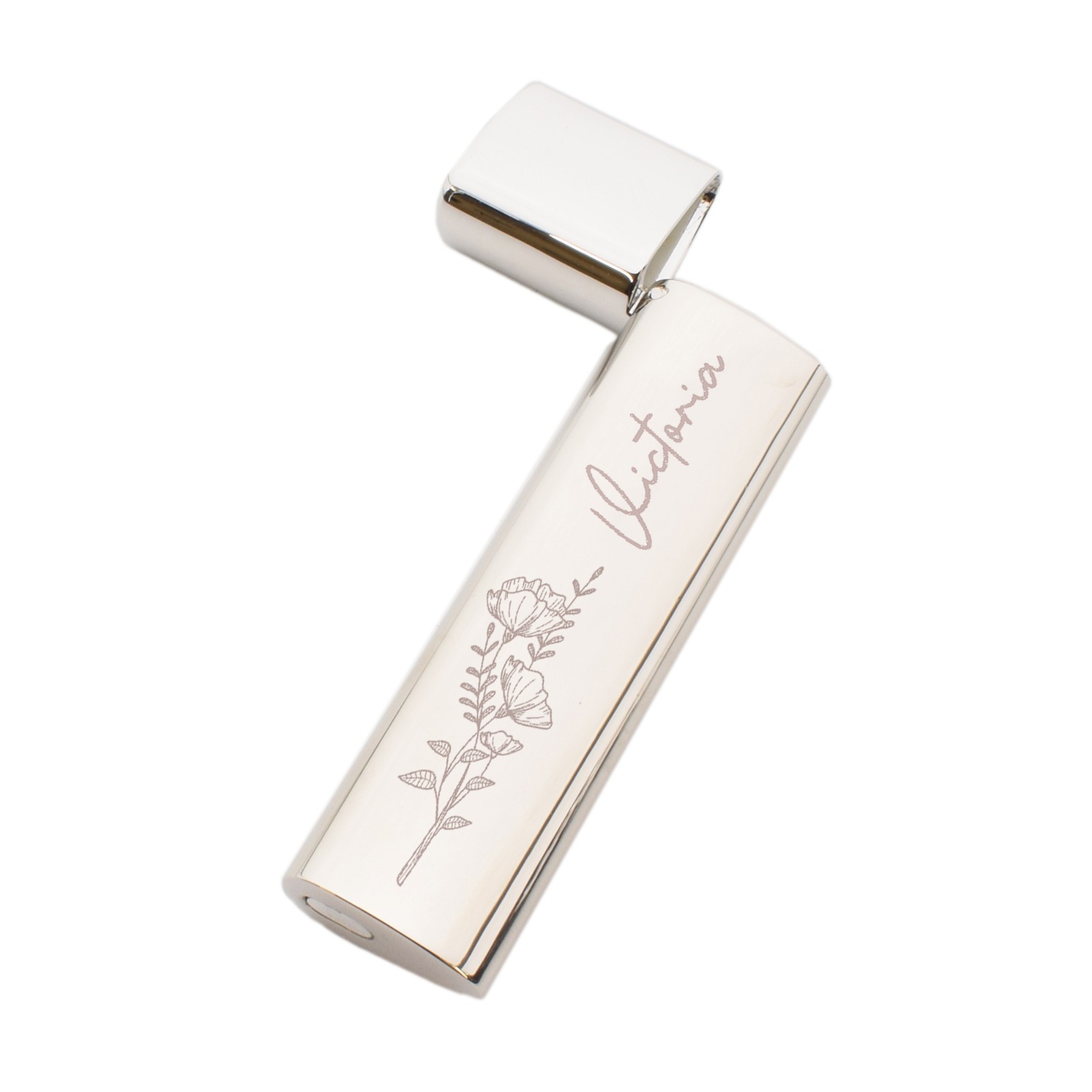 Flower and Personalised Name Toothpick Holder with Hinged Lid