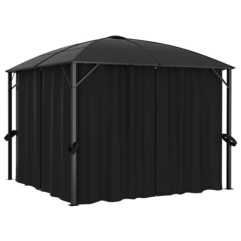 Gazebo With Curtains 300cm Anthracite Garden Canopy Shelter Party Tent vidaXL