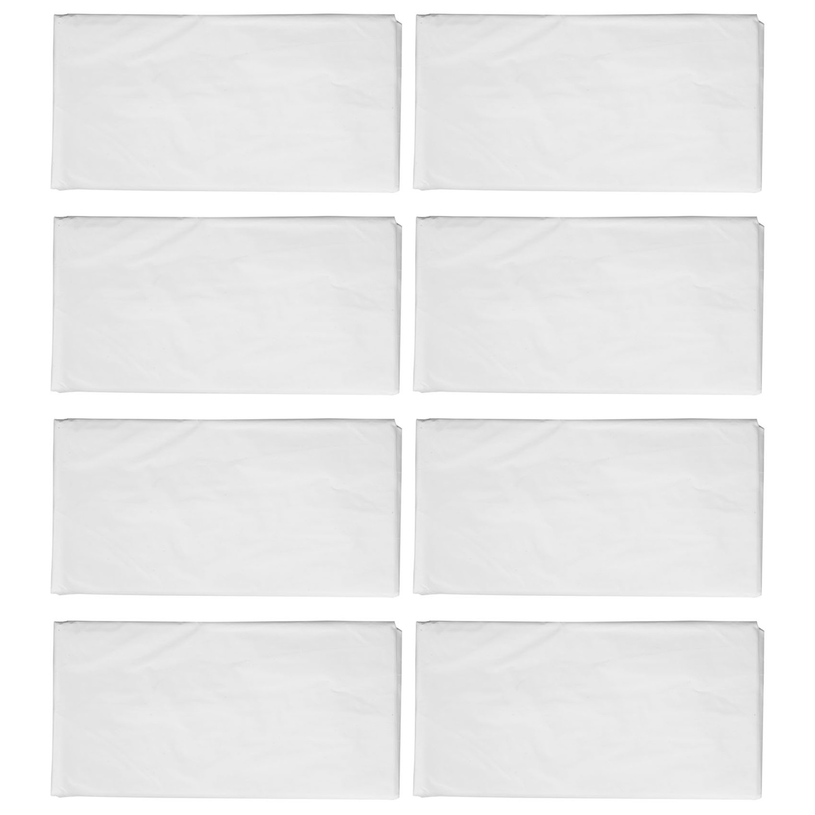 8 Pack Round Tablecloth, 84 Inch White Disposable Table Covers PEVA 4131