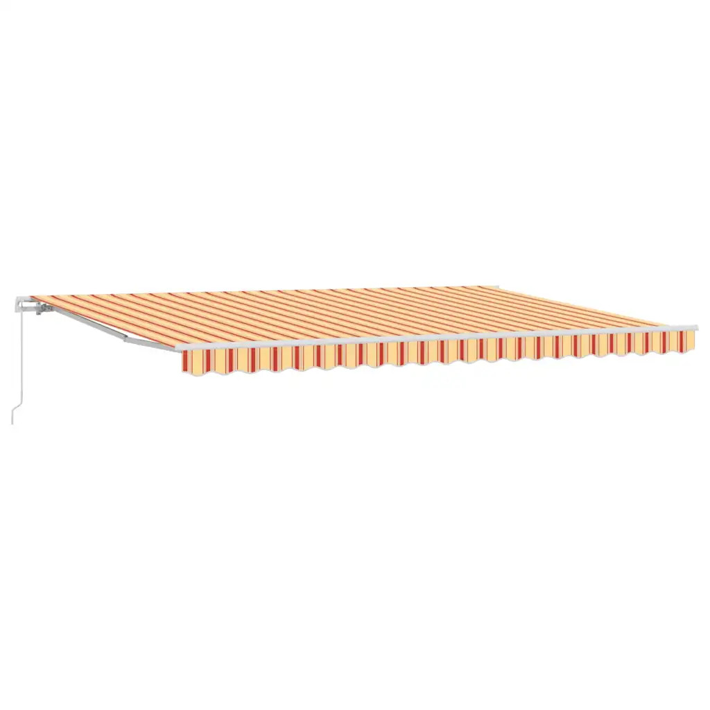 vidaXL Retractable Awning Retractable Yellow and Orange 500 x 350 cm, Garden and