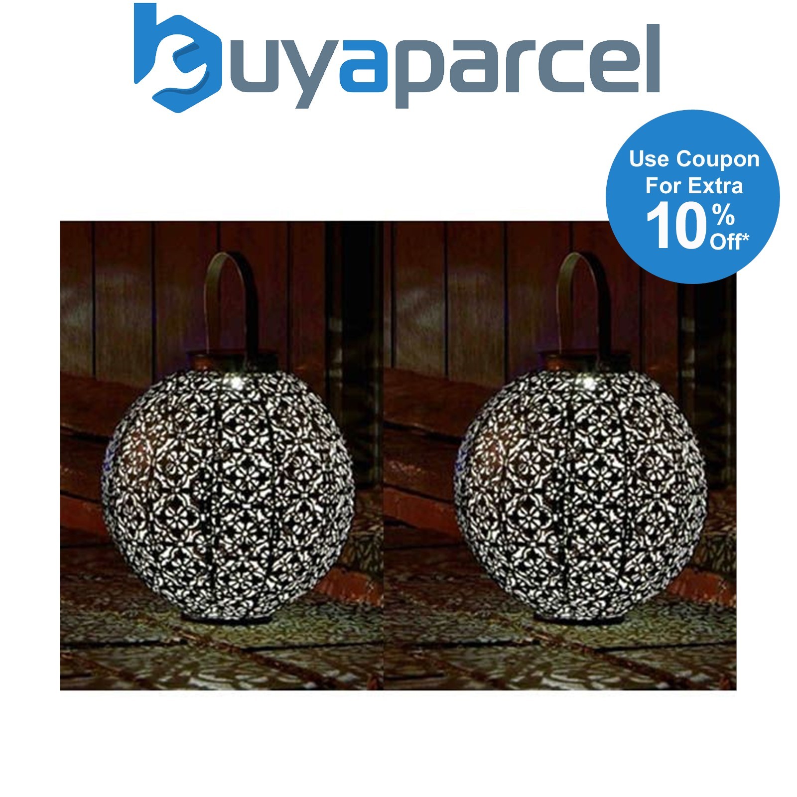 2 x Smart Garden Damasque Lantern Silhouette Solar Light Garden LED 1080910