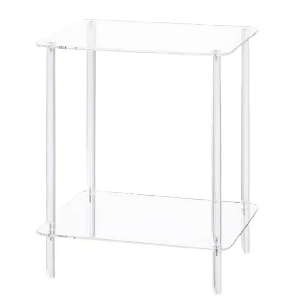 Acrylic Coffee Table Square Side Table Accent Table Sofa Bedside Table6472
