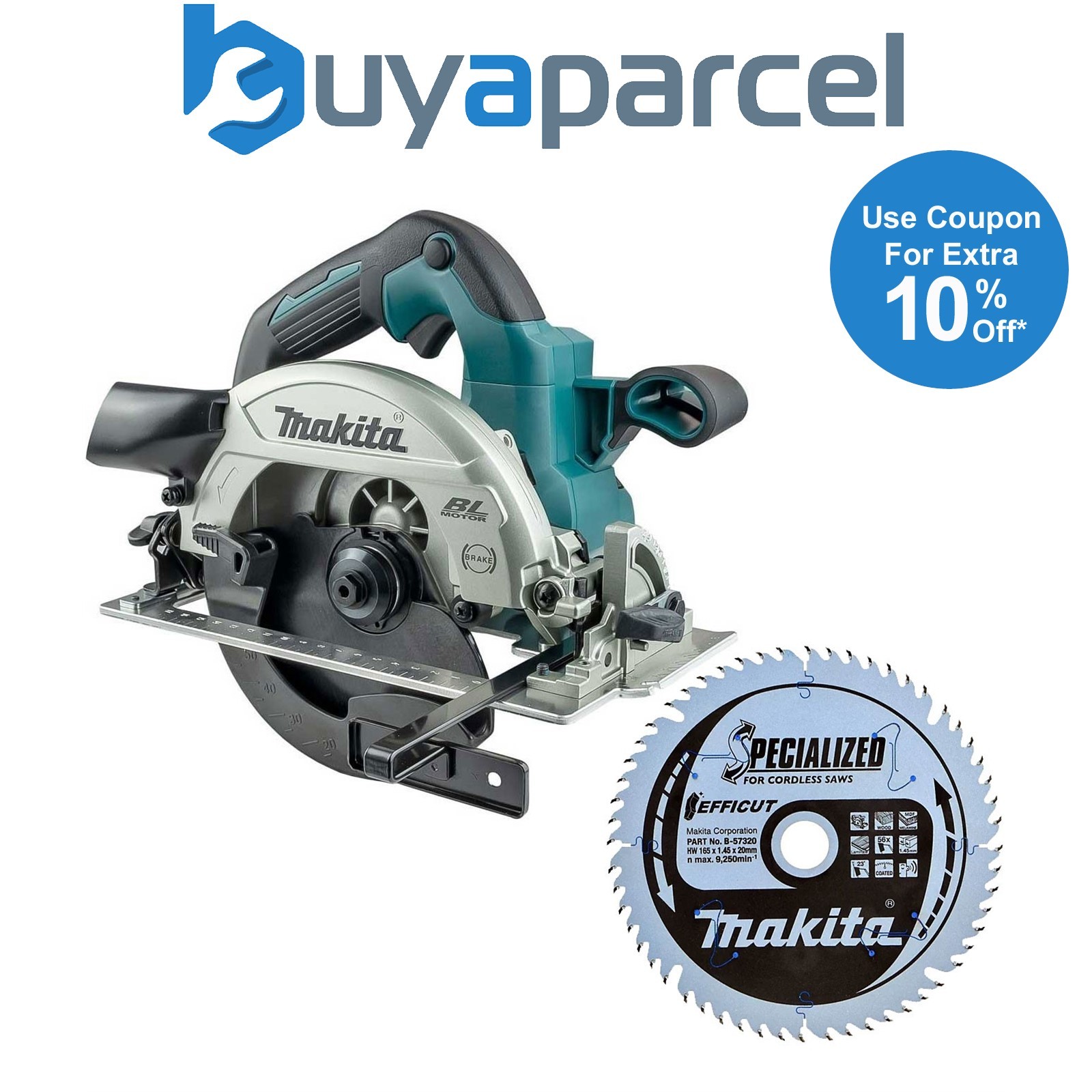 Makita DHS660Z 18v LXT Lithium Brushless Circular Saw 165mm + Efficut Blade