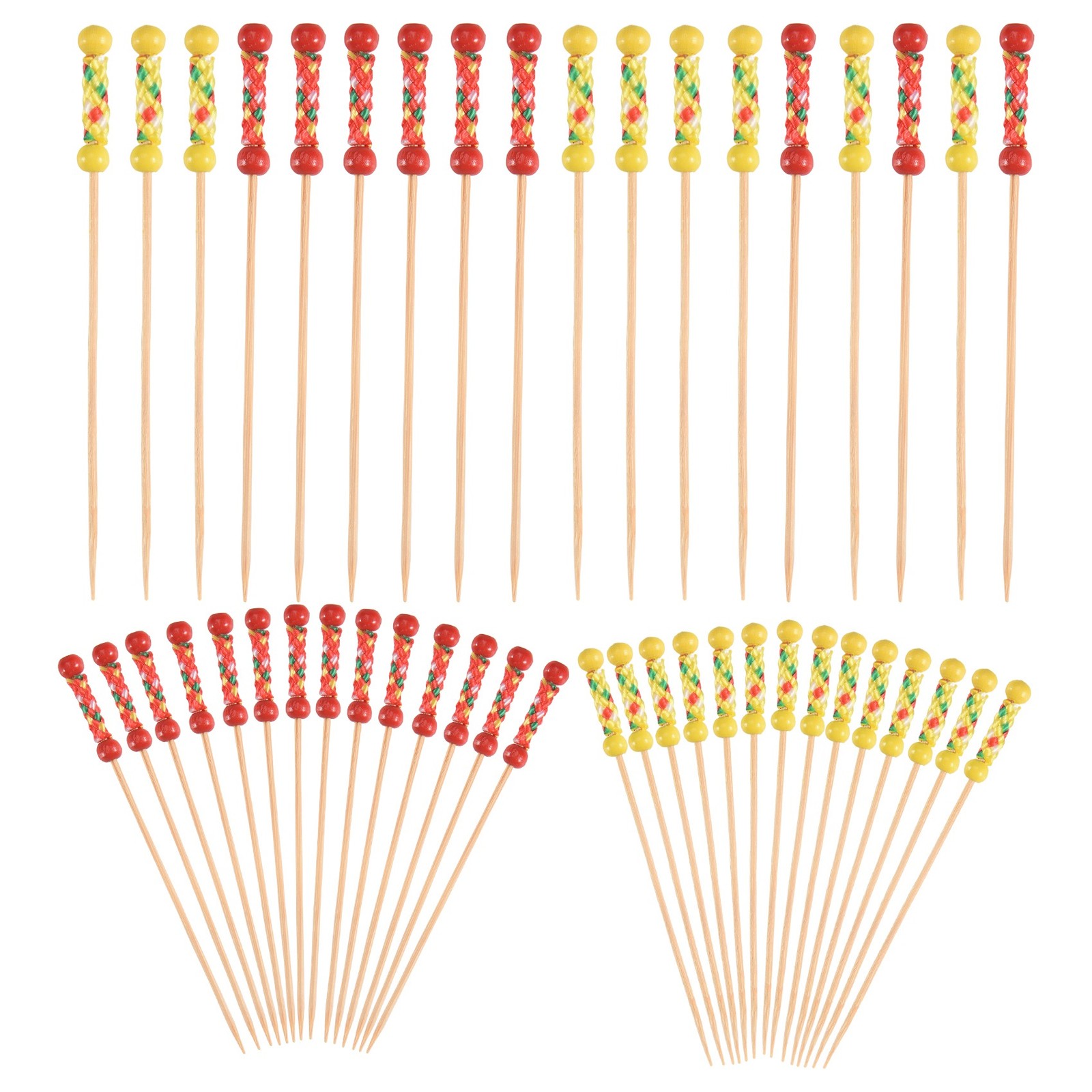 8X(200Pcs Bamboo Fruit Sticks, Wooden Toothpicks for Party Tapas Nibbles7916