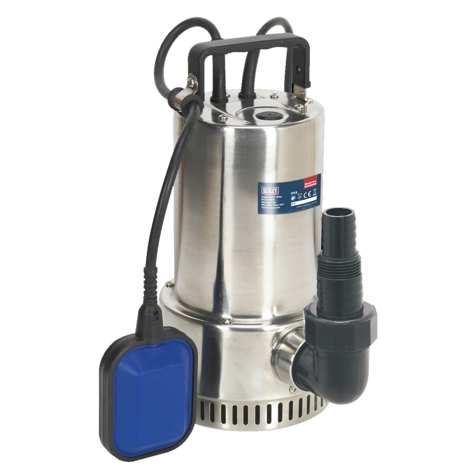 Sealey Submersible Stainless Water Pump Automatic 250L/min 230V WPS250A