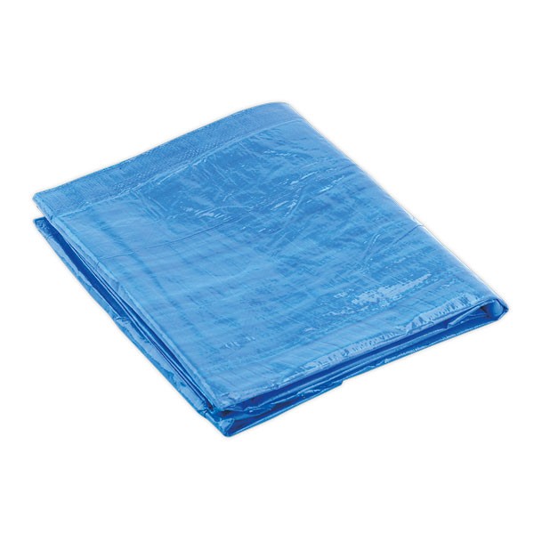Tarpaulin 3.66m x 4.88m Blue Waterproof Tear Mould Mildew Proof Sealey TARP1216