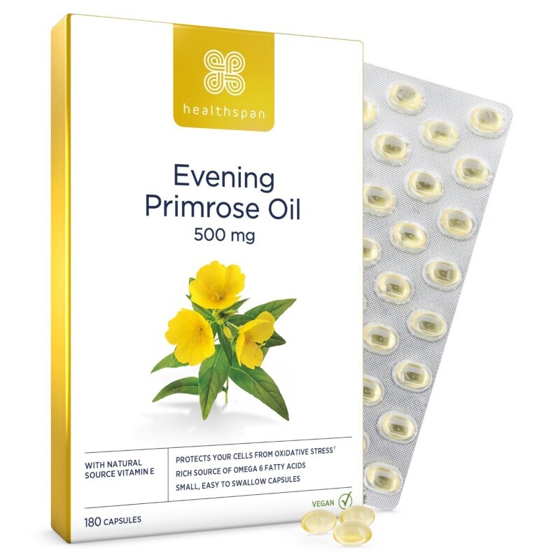 Healthspan Evening Primrose Oil 500mg 180 Capsules for Women's Health