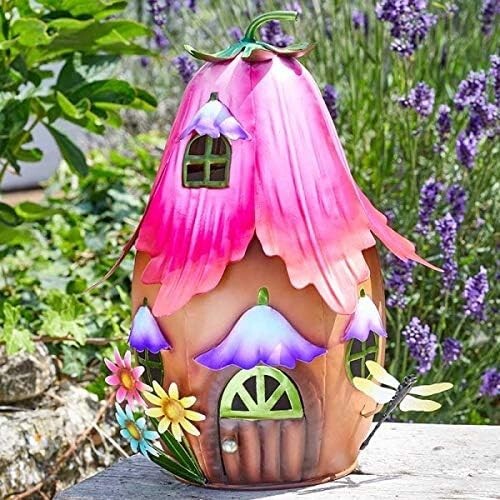 Novelty Garden Ornaments Waterproof Fairy House Fushia Foyer Weatherproof Metal