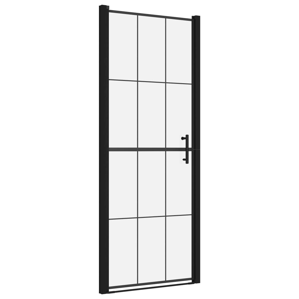 Shower Door Tempered Glass Black Bathroom Washroom Accessory Enclosure vidaXL