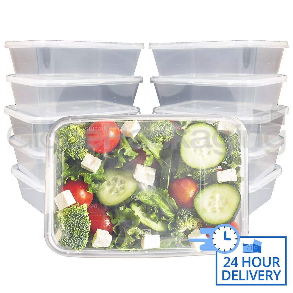 750 x PLASTIC 650ml MICROWAVE FOOD TAKEAWAY CONTAINERS