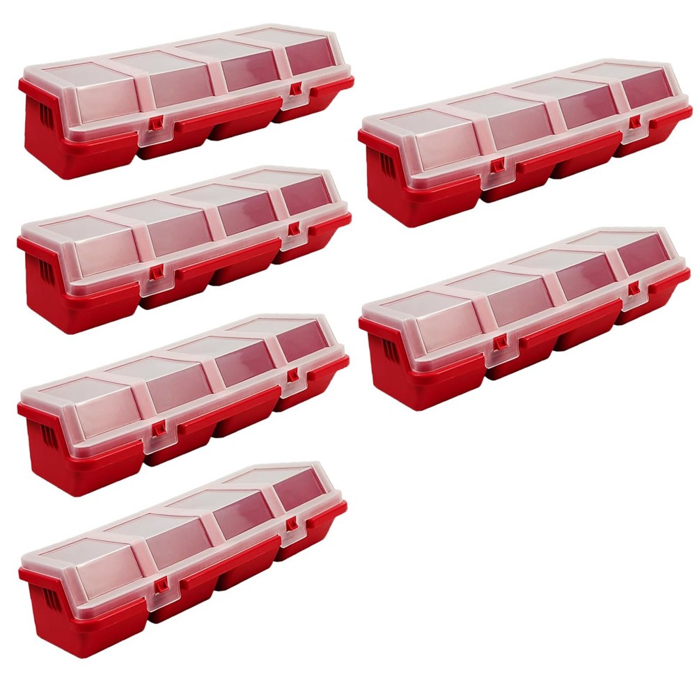 6Pcs Screw Organizers Storage Bins with Lids, Plastic Stackable Hardware8290