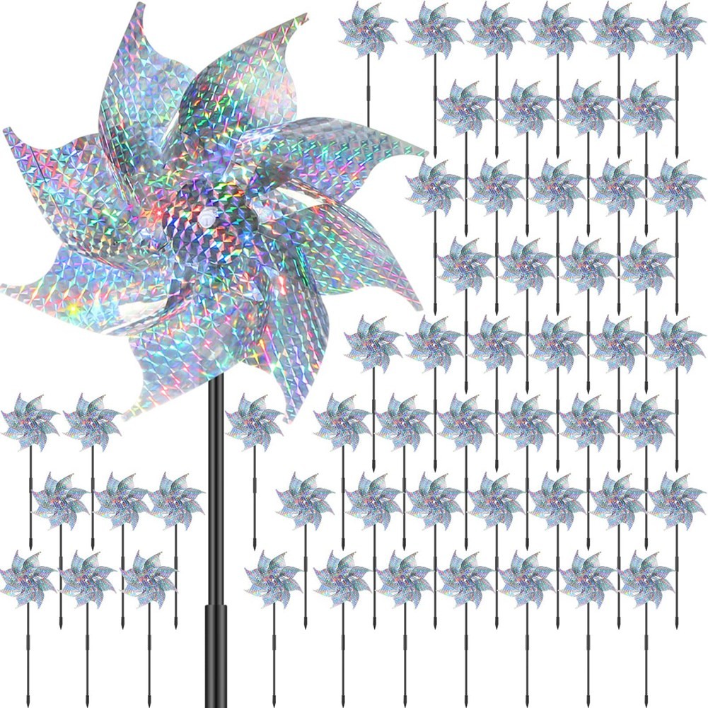 Reflective Windmill with Stakes Wind Runner Suitable for Garden Decoration6082
