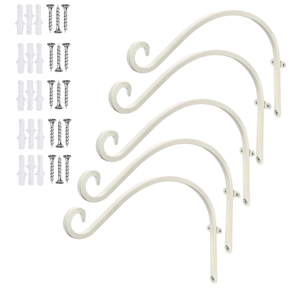 White Gardening Hook Flower Rack Balcony Garden Hanging Flower Rack Hook9696