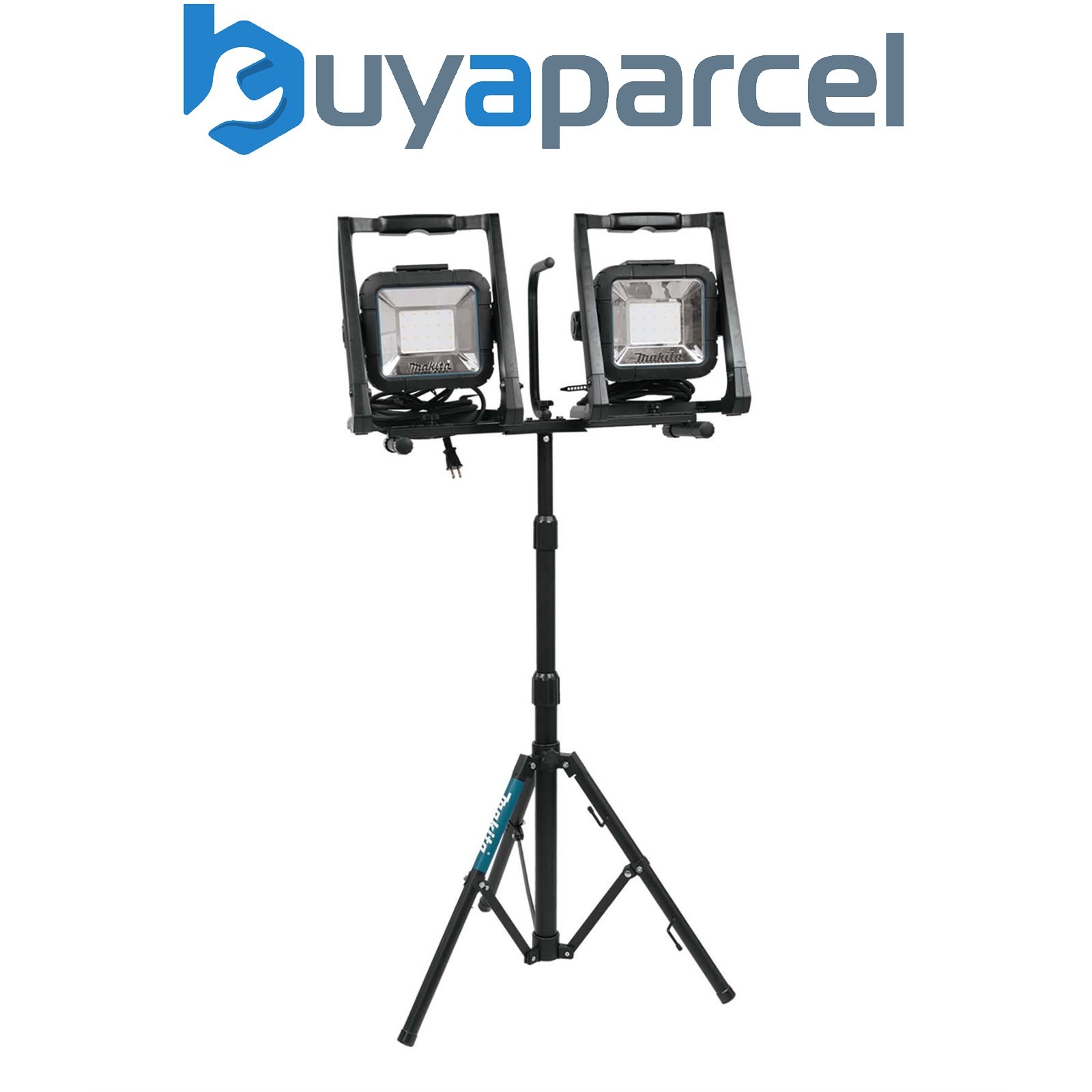 Makita DML805 18v 110v LXT LED Work Light Site Light Twin Pack + Tripod Stand