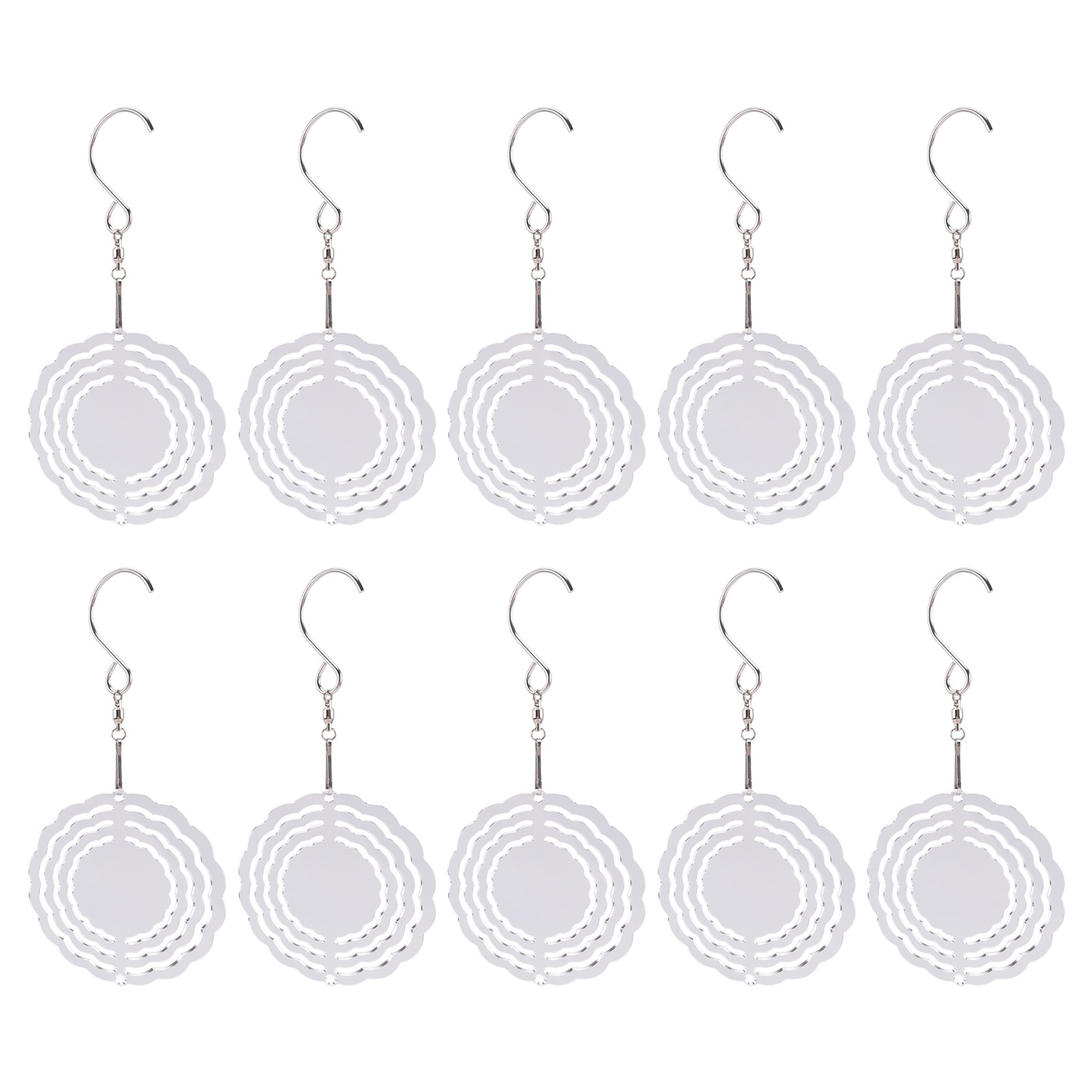 3X(10Pcs 3 Inch Sublimation Wind Spinner Blanks 3D Wind Spinners Hanging1757