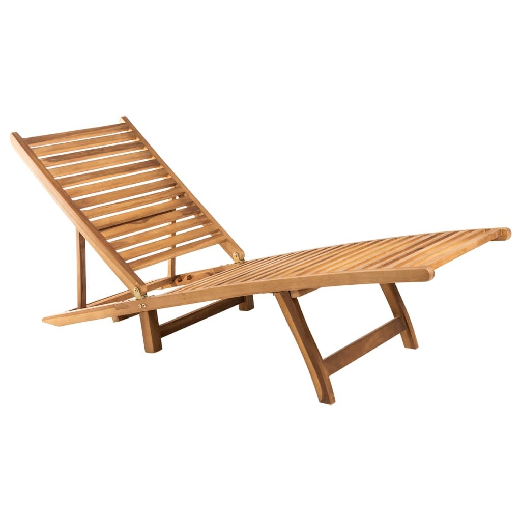 Solid Teak Wood Sun Lounger Patio Wooden Sunbed Daybed Chaise Lounge vidaXL