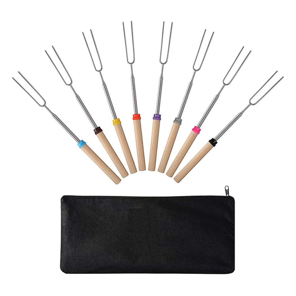 2X(Marshmallow Roasting Sticks (8 Pack) 32 Inches Extendable Telescoping2360