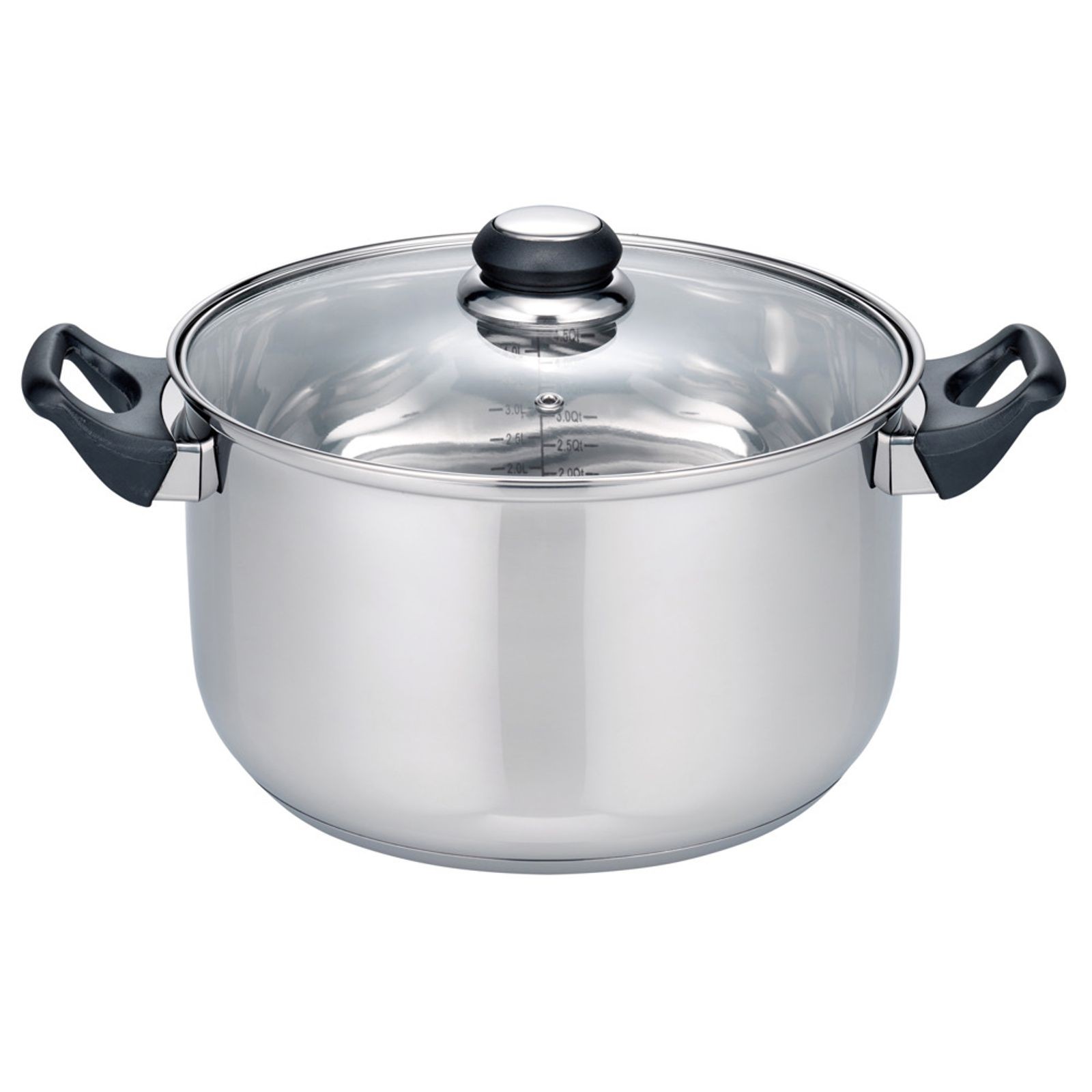 Saucepan Cooking Pot Turin 24 CM With Glass Lid Universal Stainless Steel Stable