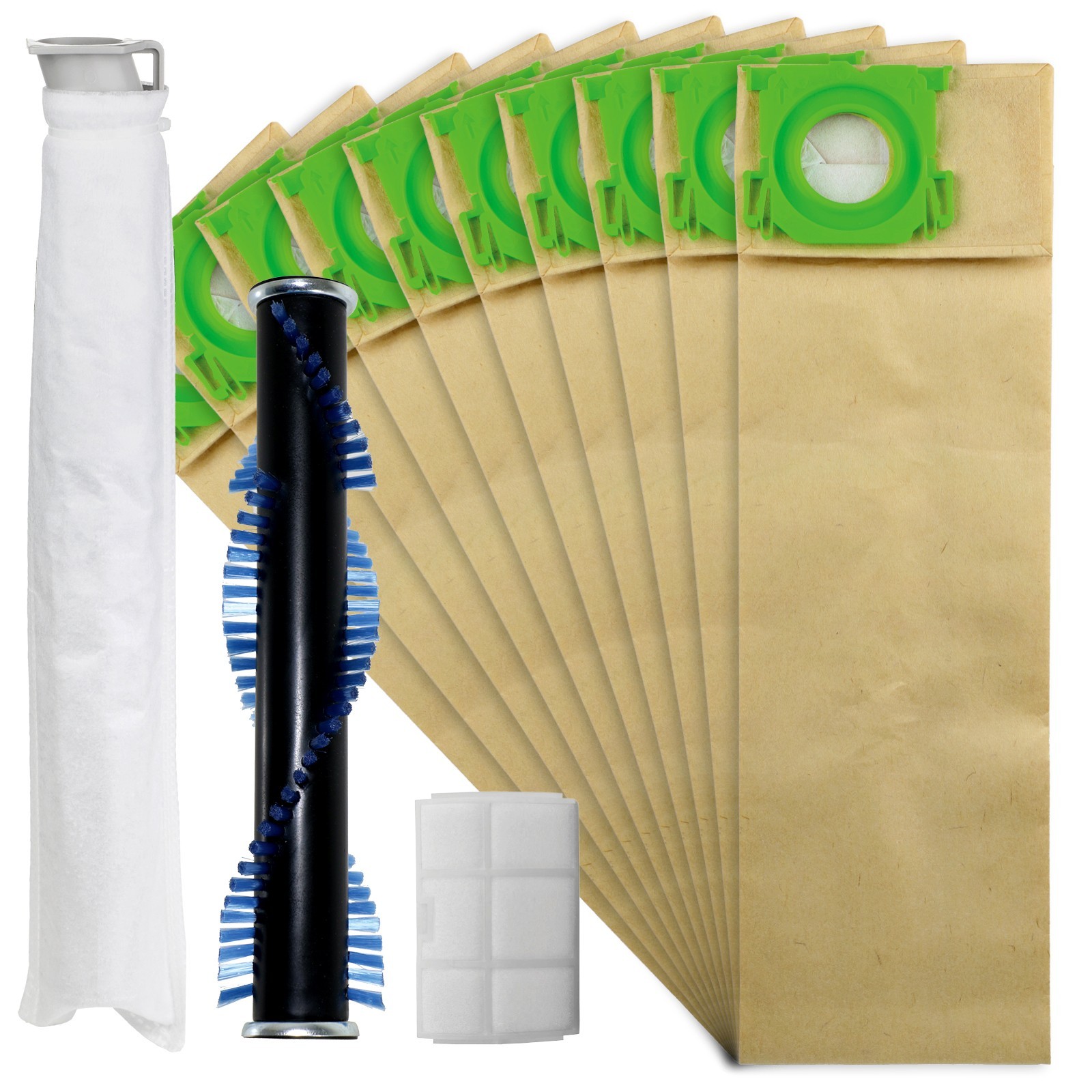 Service Kit for SEBO X1 X1.1 X4 X5 Extra Brushroll Bar + 10 Dust Bags + Filter