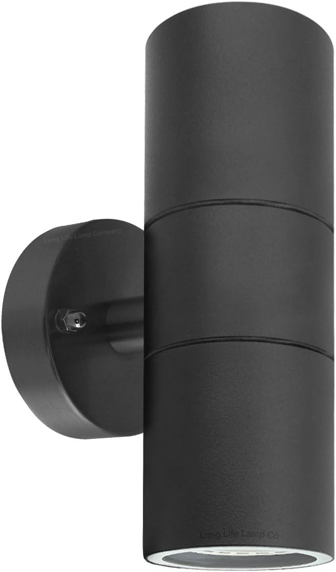 Long Life Lamp Company Black Stainless Steel Double Wall Light IP65 Up Down Out