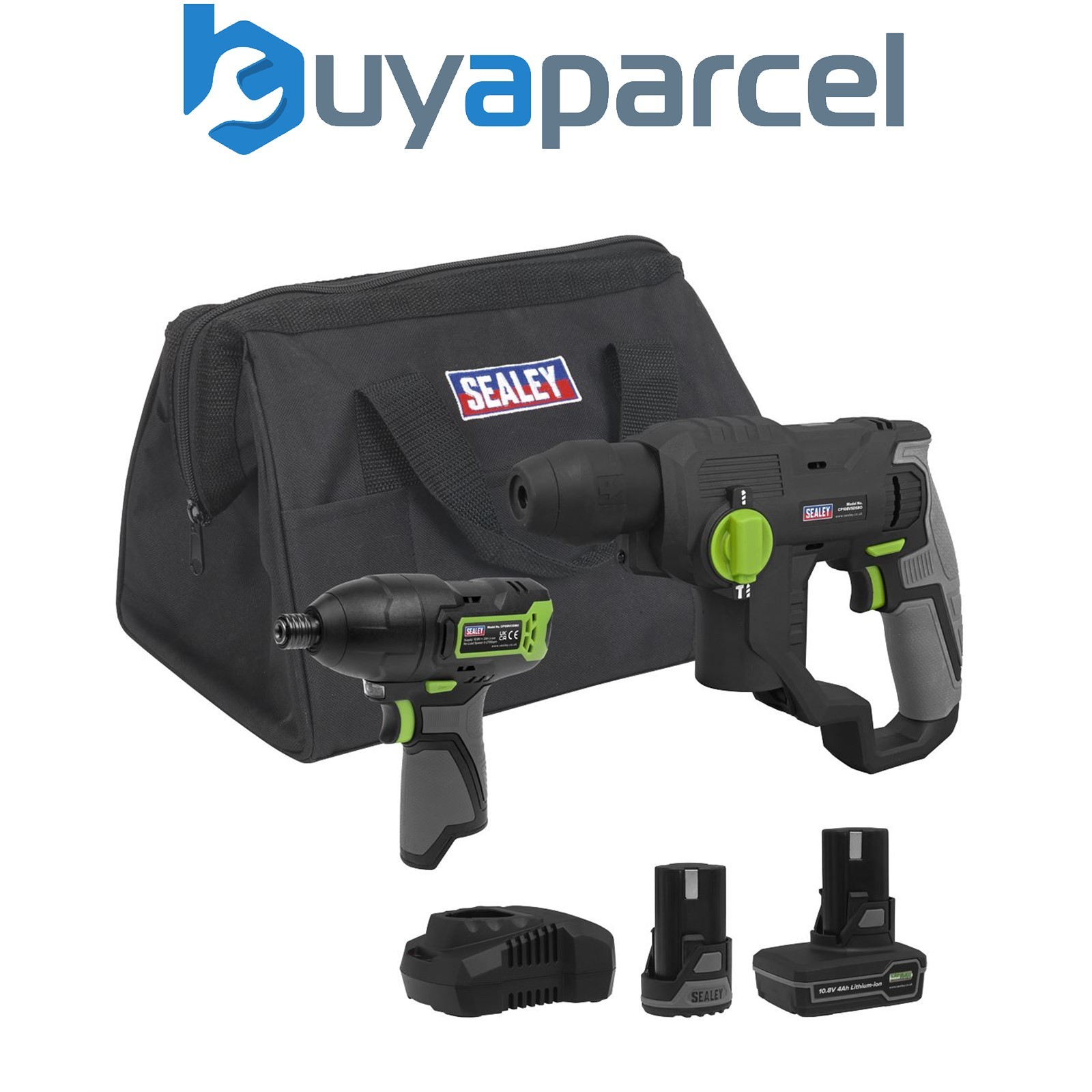 Sealey CP108VCOMBO4 2 x SV10.8 Series Cordless Power Tool Kit 10.8V - 2 Batterie