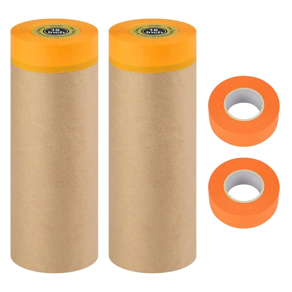 Pre-Taped Masking , Tape and Drape Painters Rolls, for Furniture and Car3883