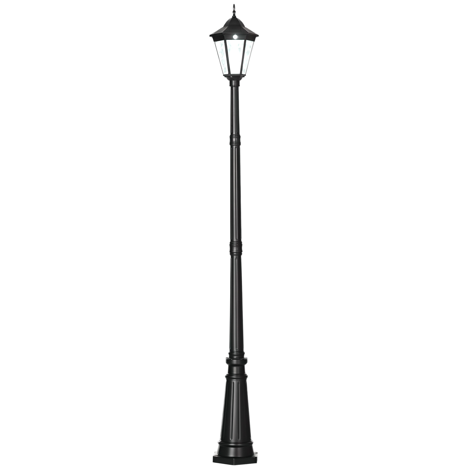 Outsunny 2.4m Garden Lamp Post Light LED Solar Powered Patio Path Lamp