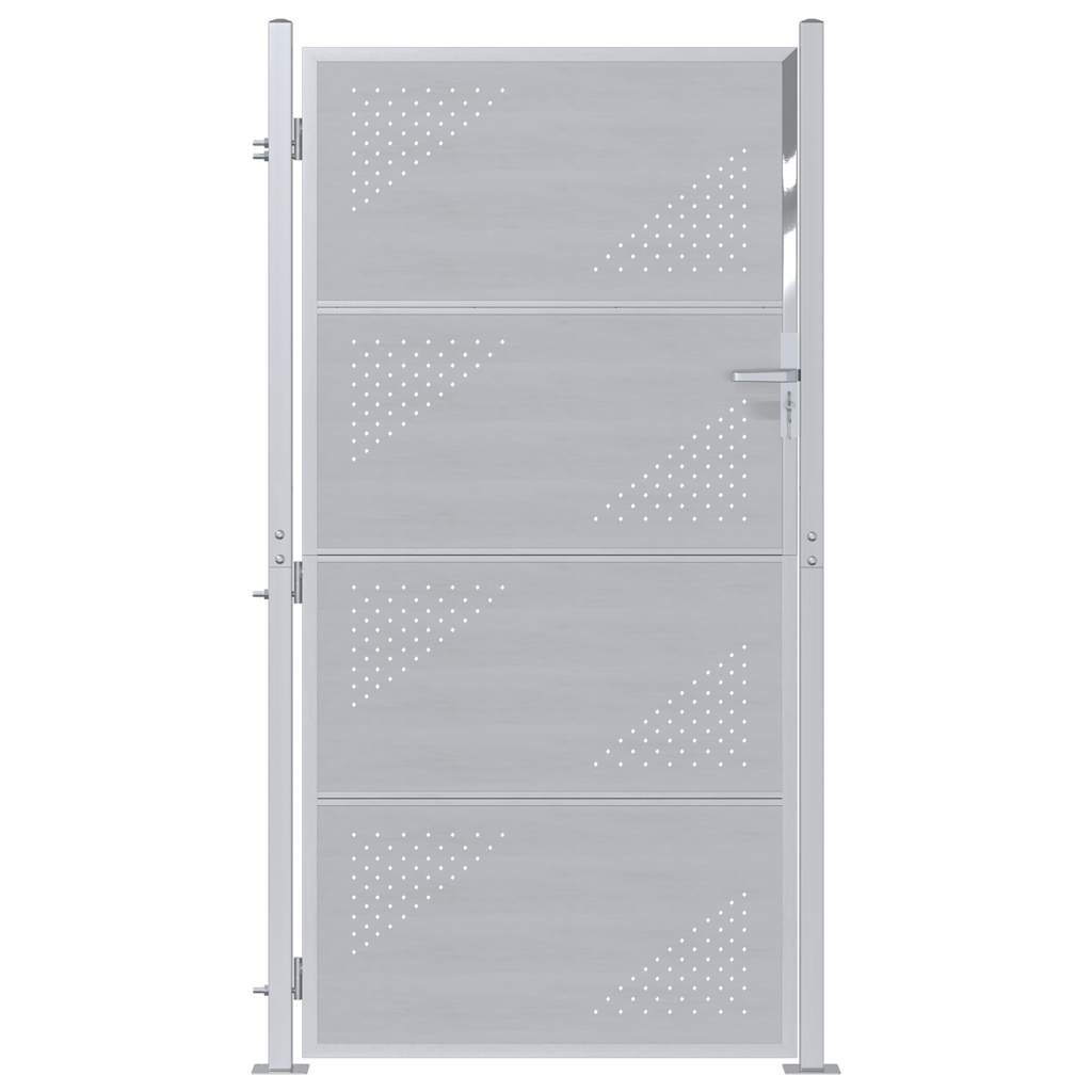 vidaXL Garden Gate with Lock Silver 96 x 180 cm Stainless Steel, Garden and Terr