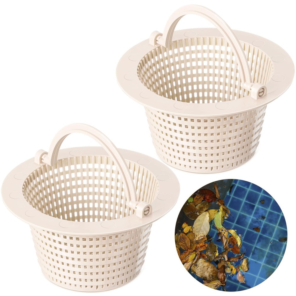 3X(2Pcs Pool Skimmer Basket with Handle,Leaves Removal Swimming Pool 5328