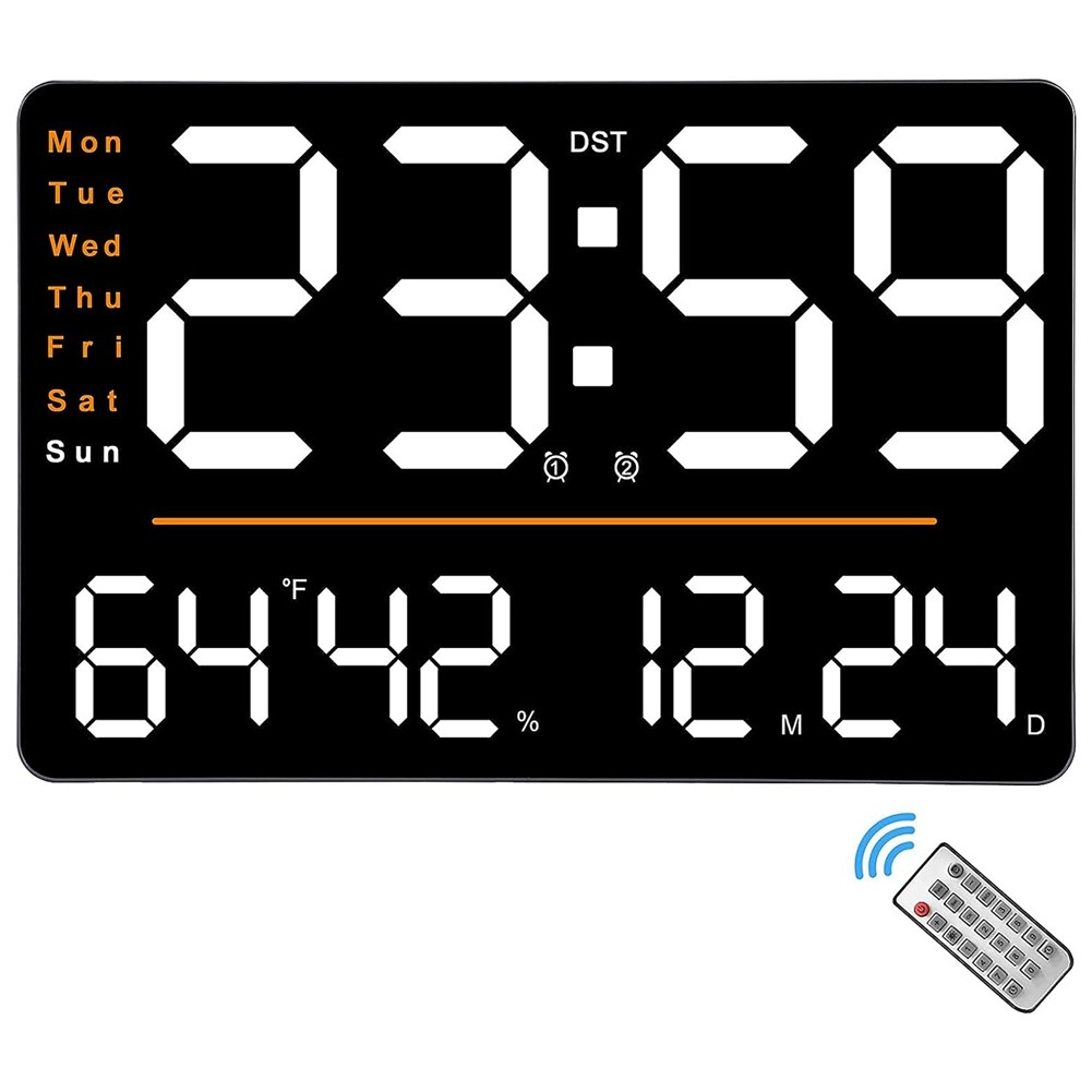 Digital Wall Clock With Remote Control Fit For Living Room Office Classroom4518