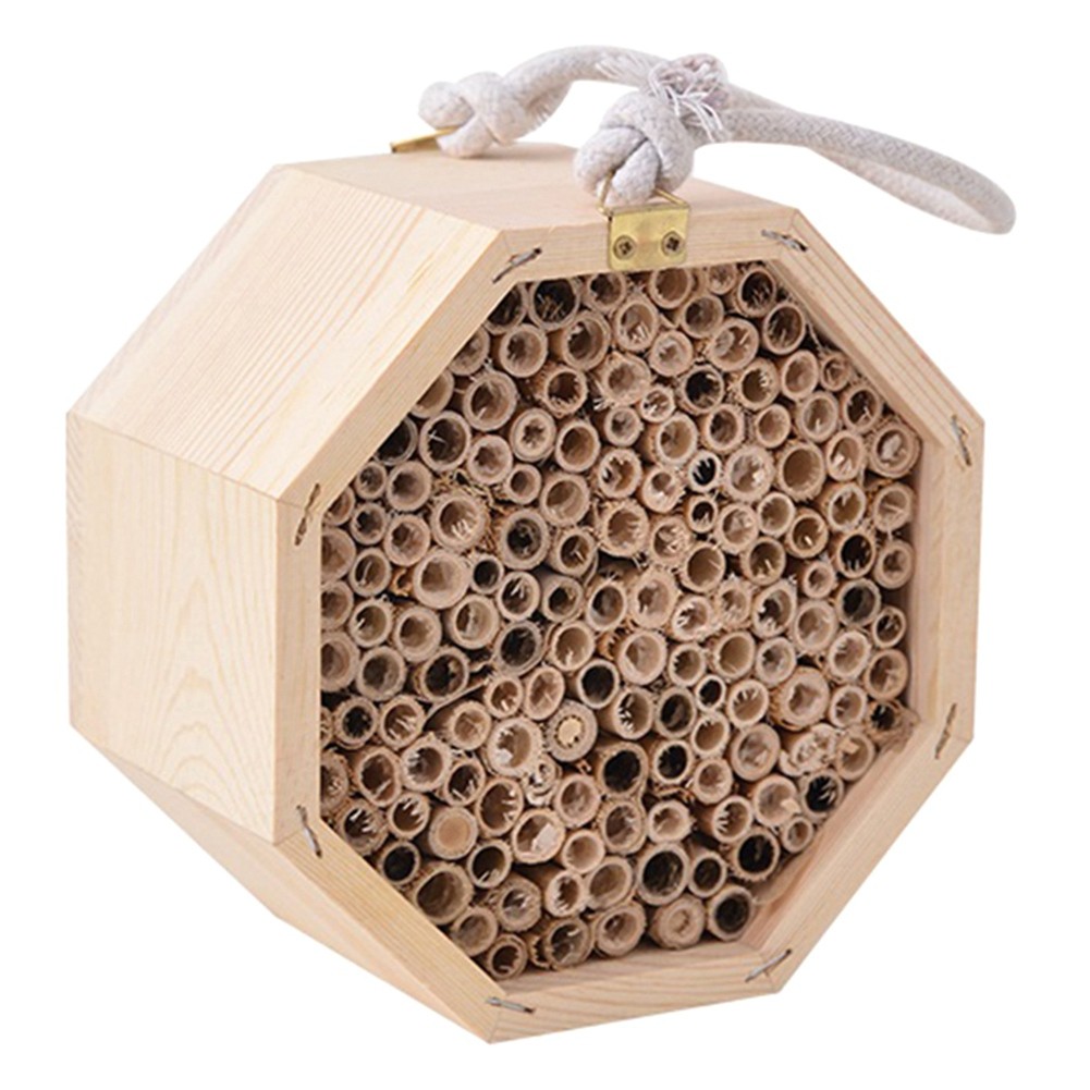 3X(Wooden Insect Bee Bug House Natural Eco-Friendly Wood Insect Hotel1640