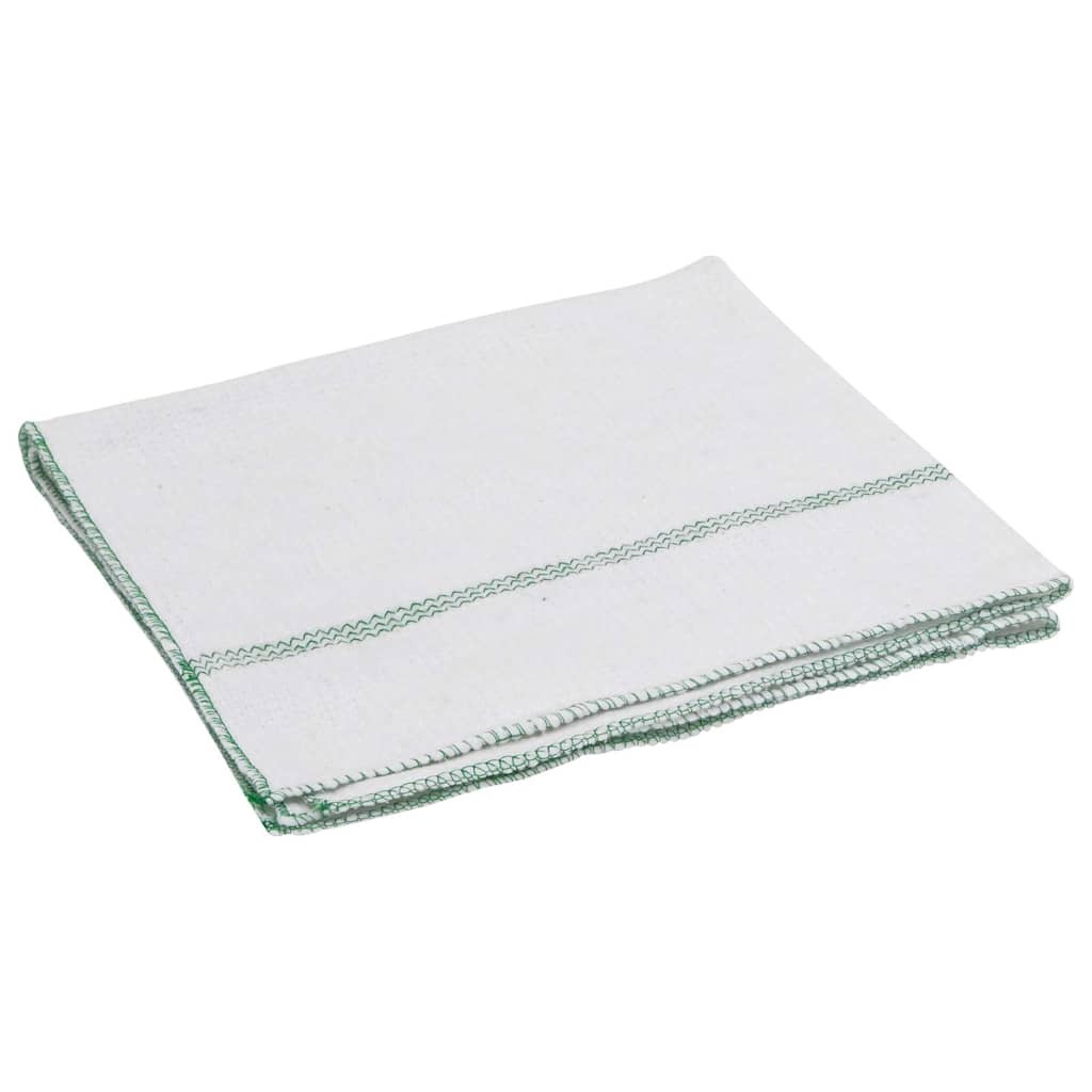 Cleaning Cloths Sweeping Cloth 50 pcs White with Green Stripes vidaXL